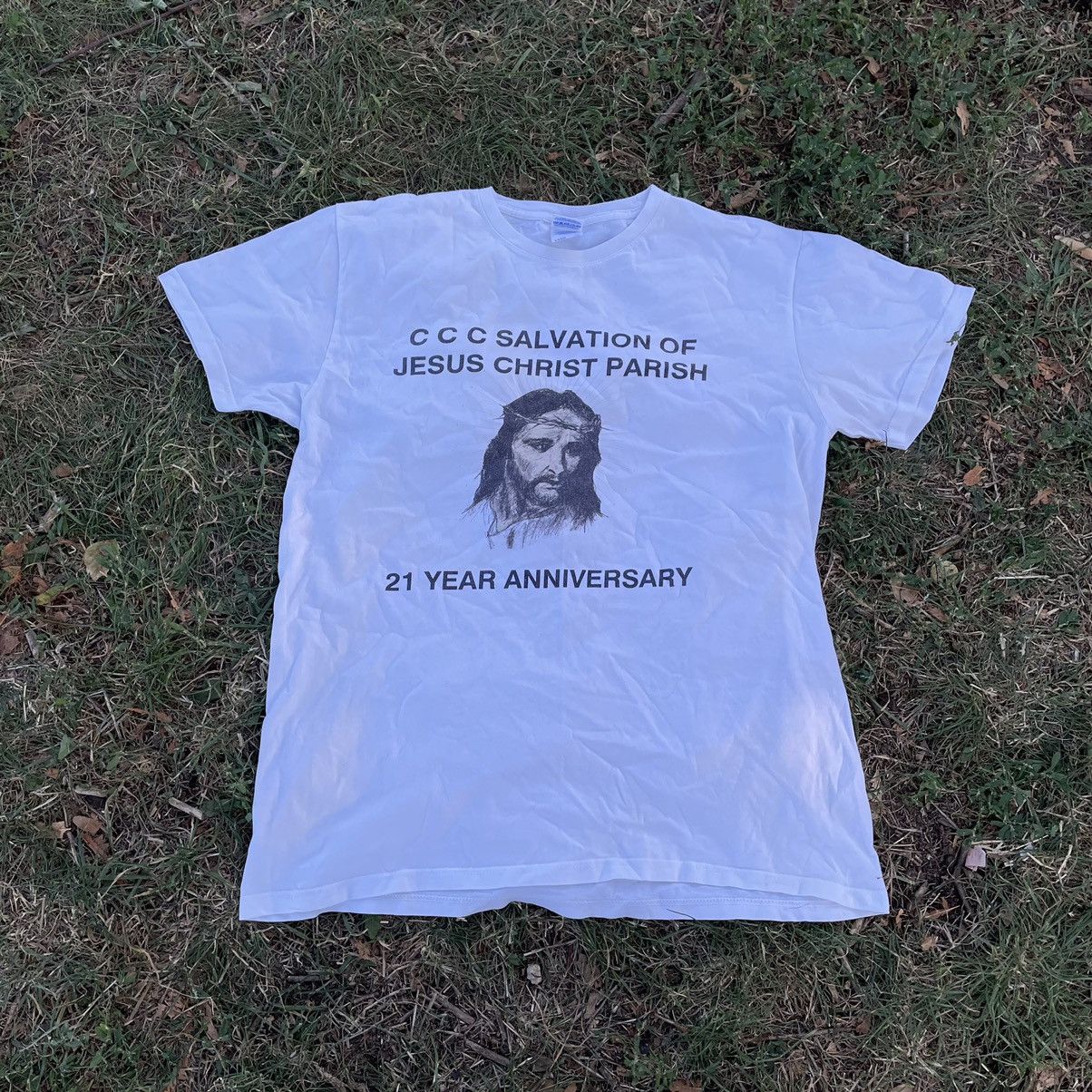 Vintage Vintage 90s Sun Faded Graphic Tee Religious Streetwear XL Size US XL / EU 56 / 4 - 1 Thumbnail