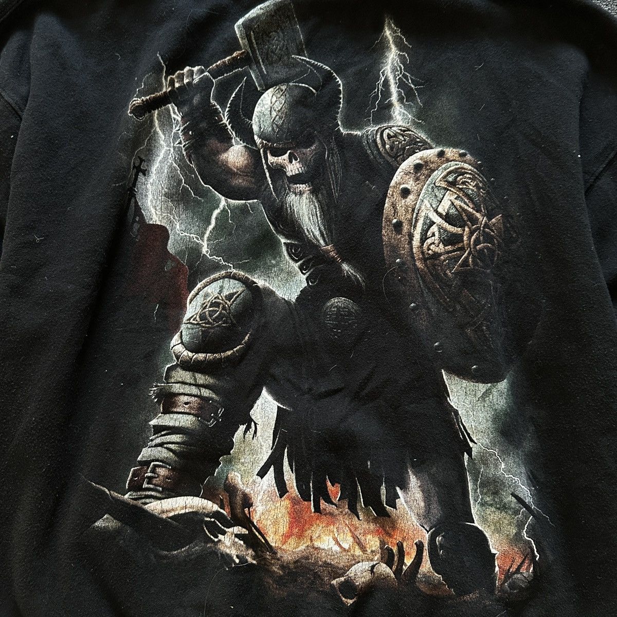 Other Vintage Spirals Skull Viking Balck Boxy Hoodie Size US XXL / EU 58 / 5 - 8 Thumbnail