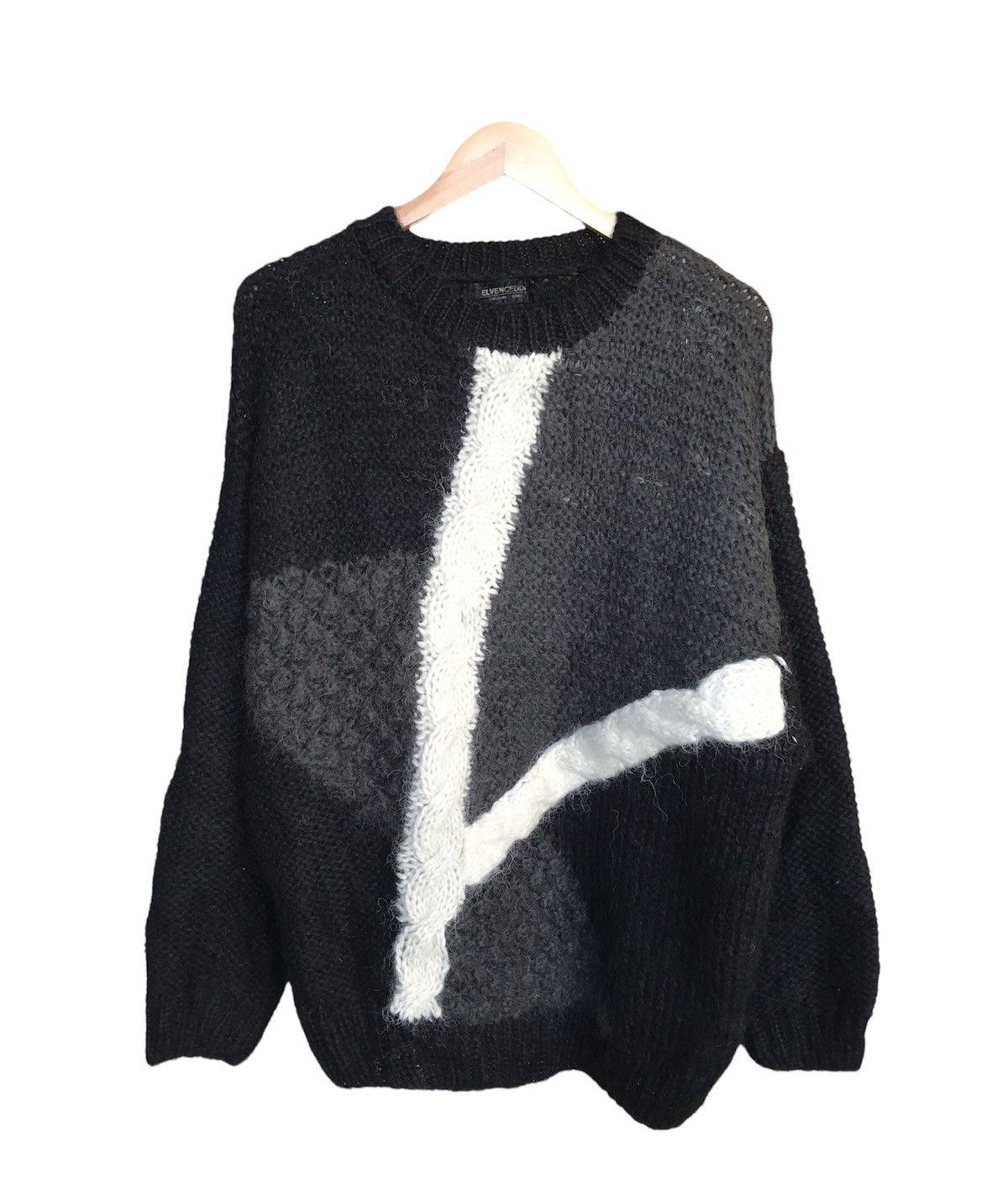 Japanese Brand Vintage Elvencedor Printed Wool Knit Sweater Size US L / EU 52-54 / 3 - 2 Thumbnail