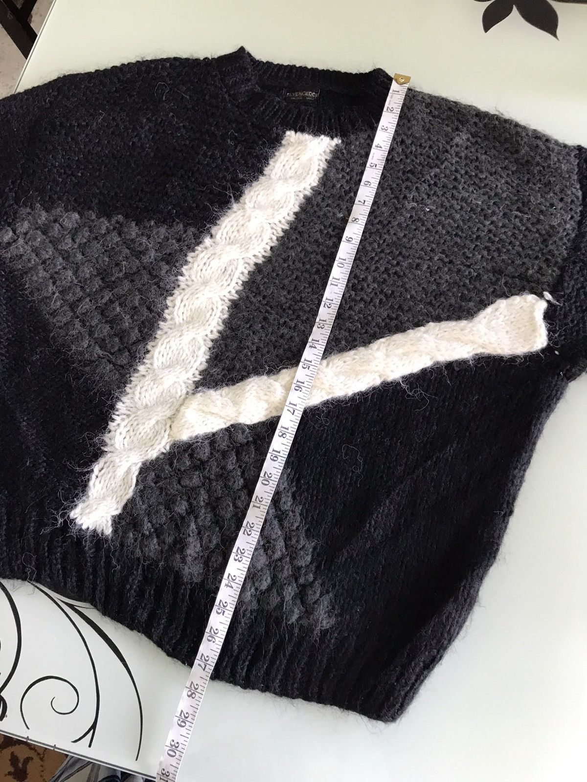 Japanese Brand Vintage Elvencedor Printed Wool Knit Sweater Size US L / EU 52-54 / 3 - 19 Thumbnail