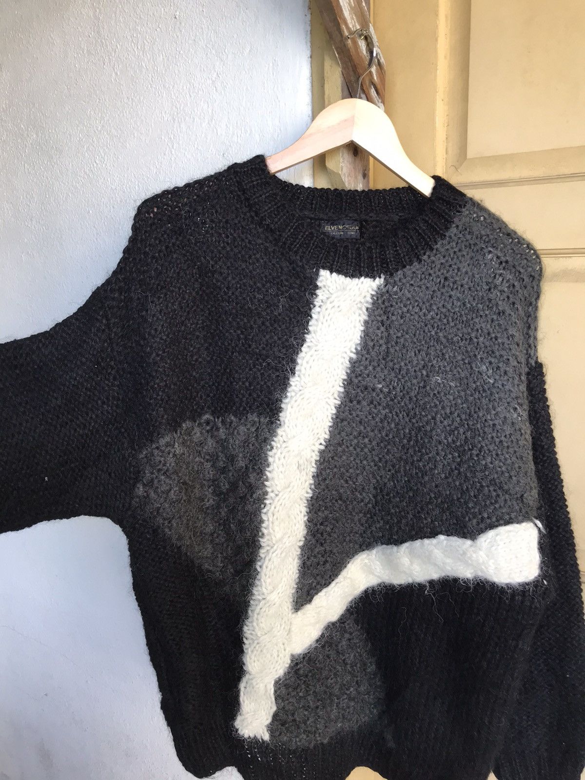 Japanese Brand Vintage Elvencedor Printed Wool Knit Sweater Size US L / EU 52-54 / 3 - 11 Thumbnail