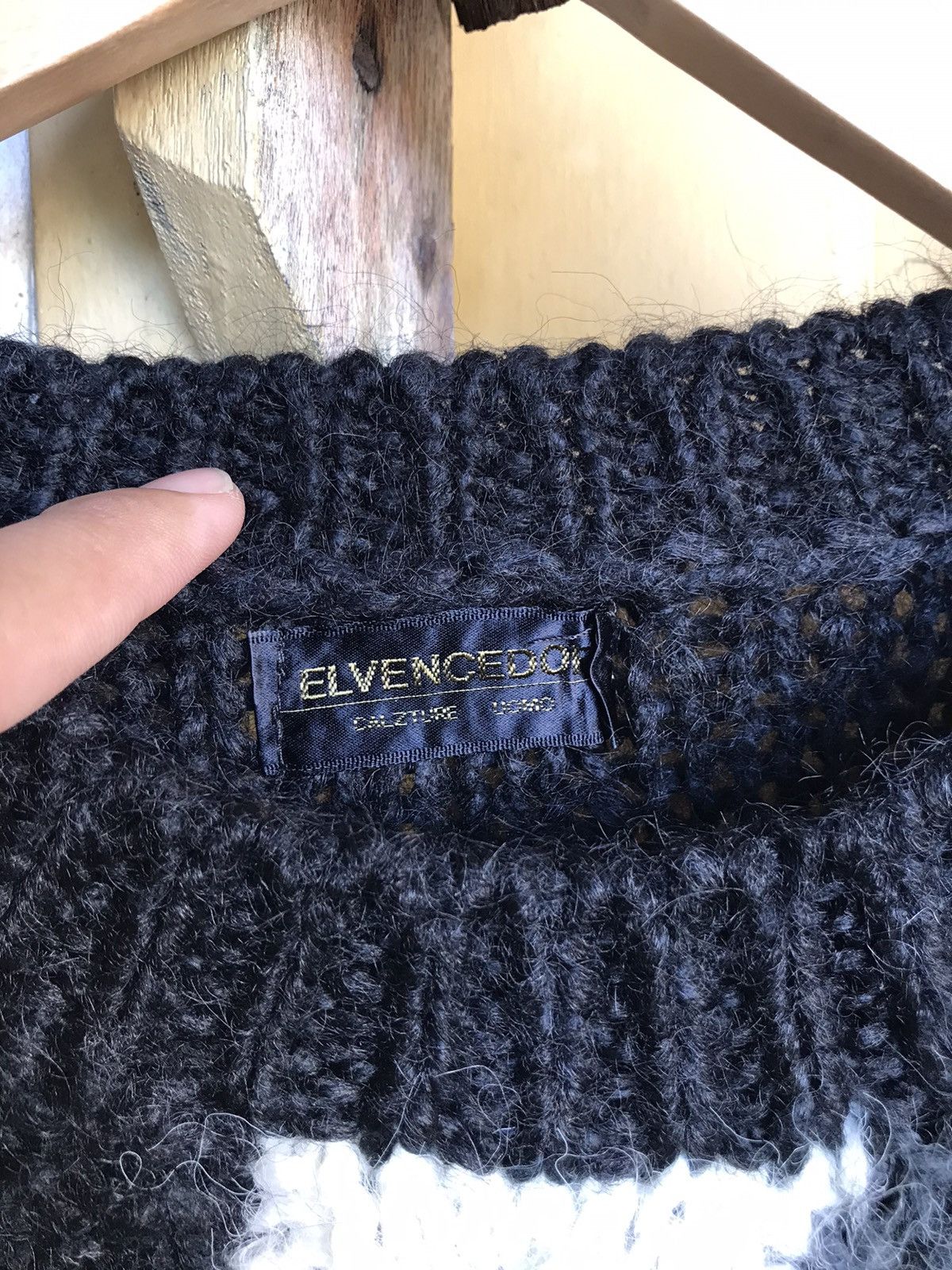 Japanese Brand Vintage Elvencedor Printed Wool Knit Sweater Size US L / EU 52-54 / 3 - 8 Thumbnail