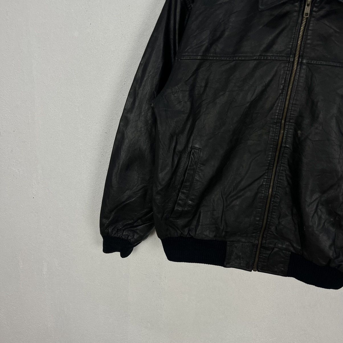 Japanese Brand VINTAGE BOMBER LEATHER JACKET LUAU ATSUKAWA JAPAN Size US L / EU 52-54 / 3 - 4 Thumbnail