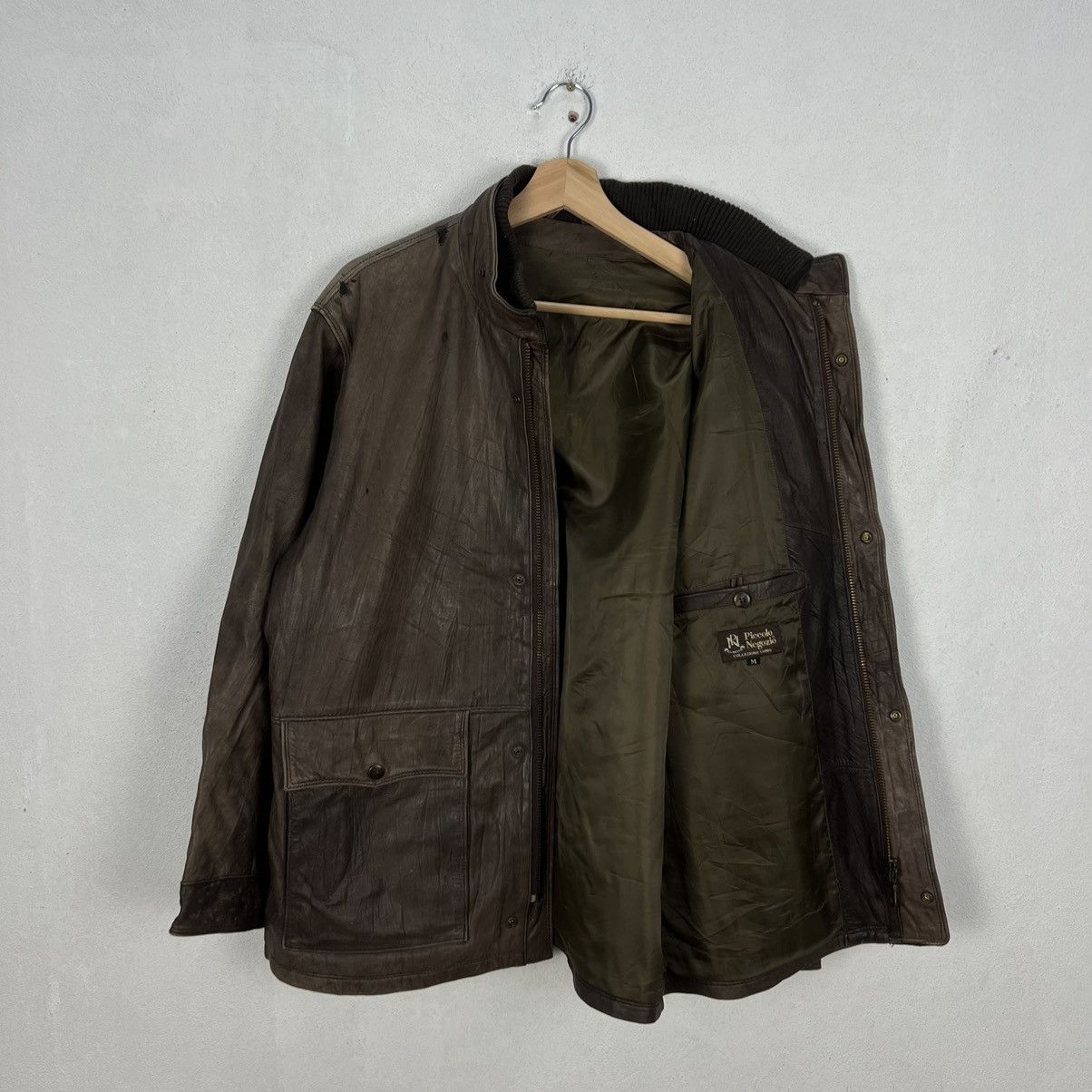 Japanese Brand VINTAGE PICCOLO NEGOZIO COLLEZIONE UOMO LEATHER JACKET Size US M / EU 48-50 / 2 - 10 Thumbnail