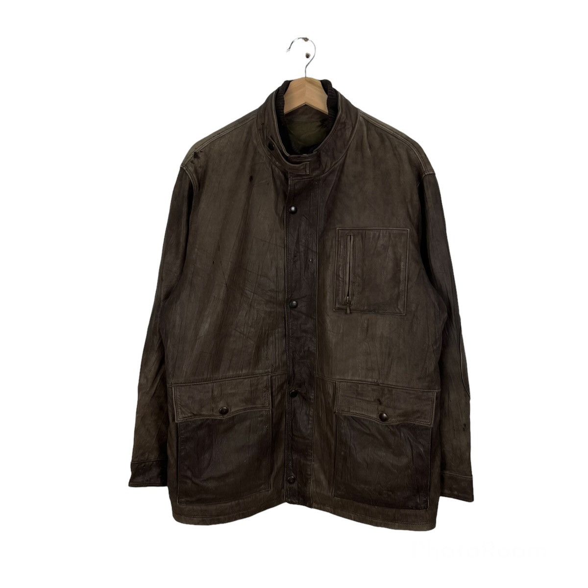 Japanese Brand VINTAGE PICCOLO NEGOZIO COLLEZIONE UOMO LEATHER JACKET Size US M / EU 48-50 / 2 - 1 Thumbnail