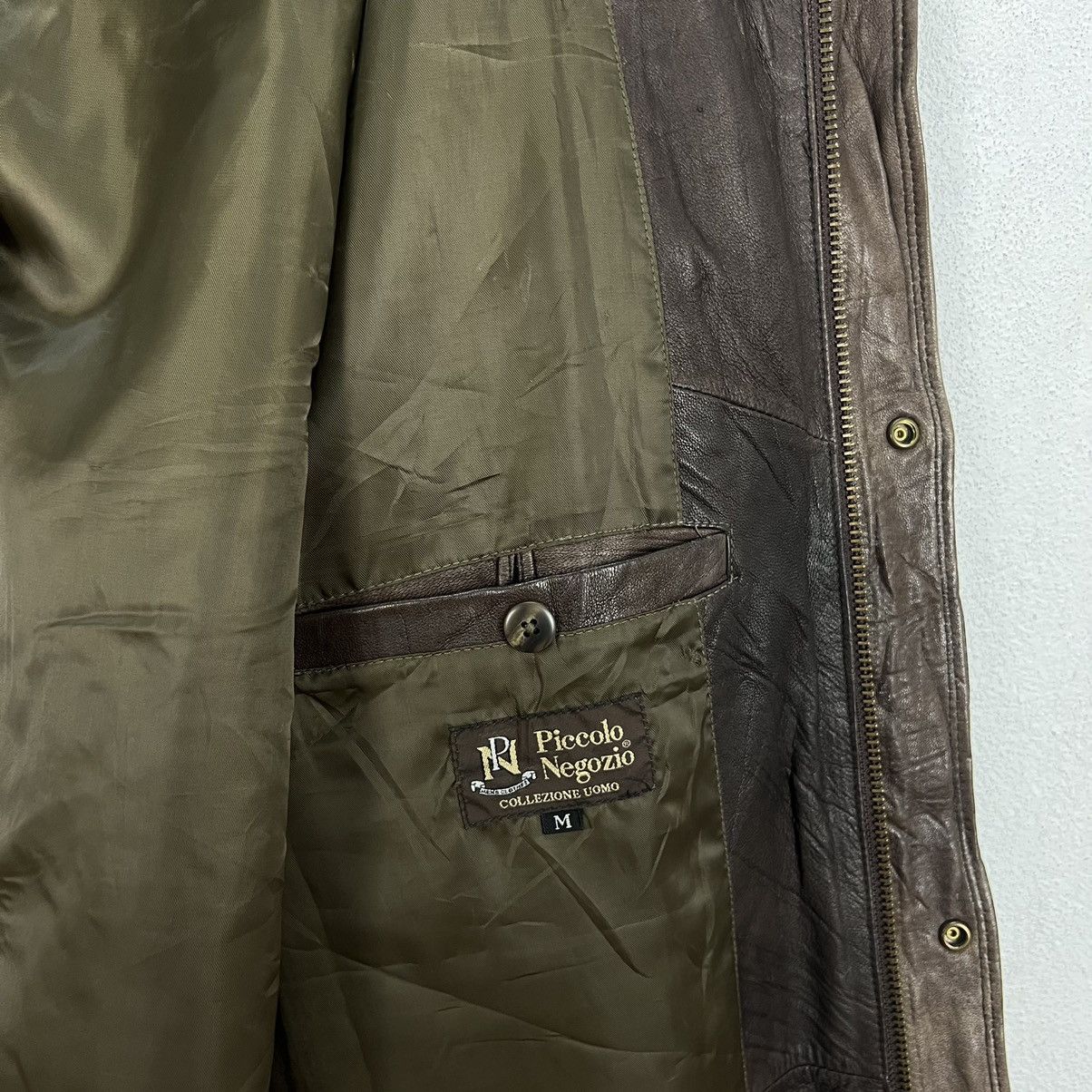 Japanese Brand VINTAGE PICCOLO NEGOZIO COLLEZIONE UOMO LEATHER JACKET Size US M / EU 48-50 / 2 - 13 Thumbnail