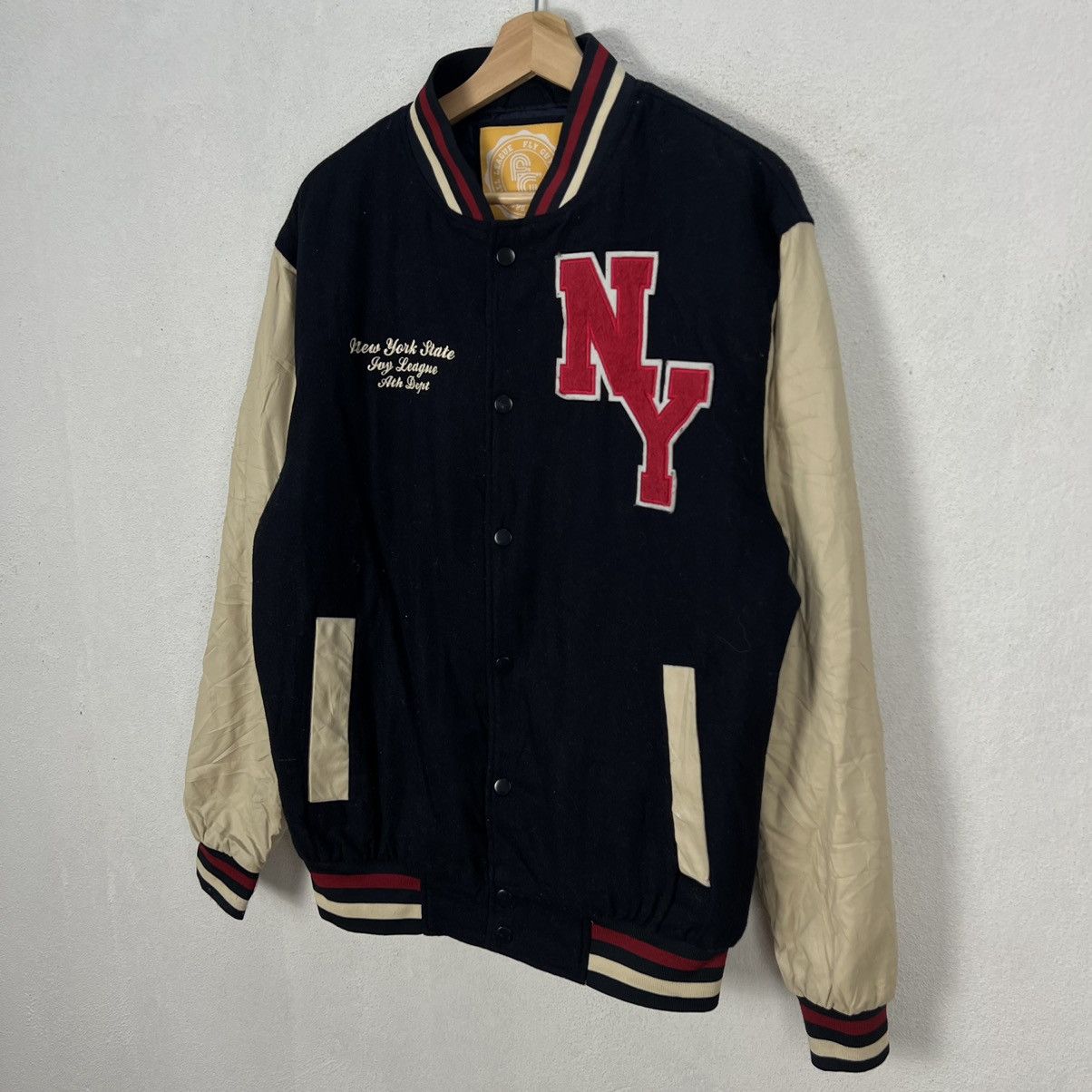 Japanese Brand VARSITY JACKET MLB NEW YORK BIG LOGO Size US M / EU 48-50 / 2 - 2 Thumbnail
