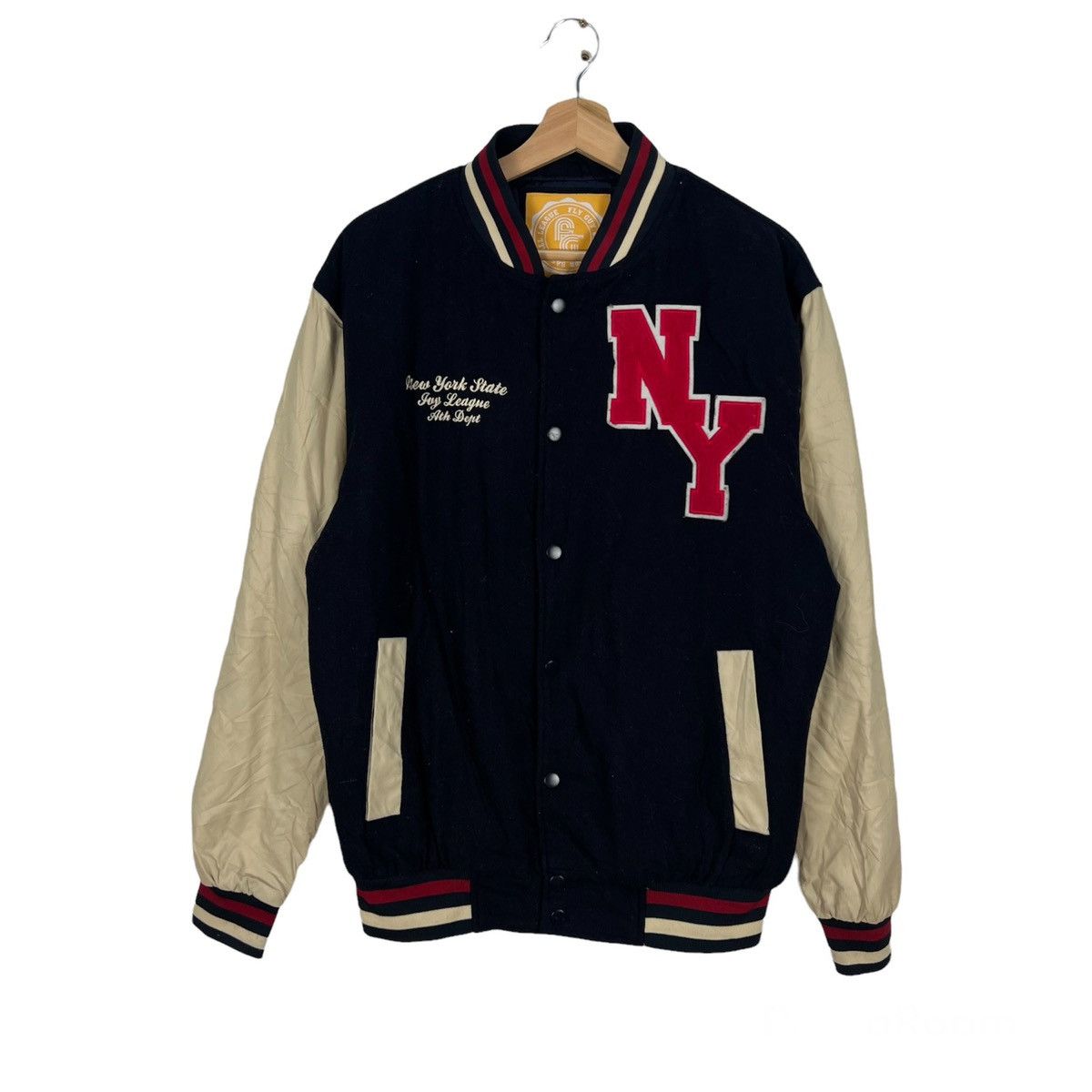 Japanese Brand VARSITY JACKET MLB NEW YORK BIG LOGO Size US M / EU 48-50 / 2 - 1 Thumbnail