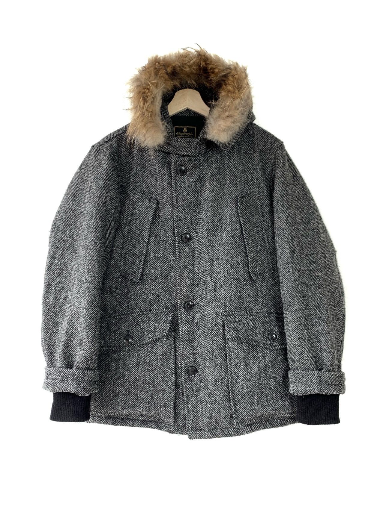 Harris Tweed Simplicite Plus x Harris Tweed Wool Fur Jacket Size US L / EU 52-54 / 3 - 1 Thumbnail