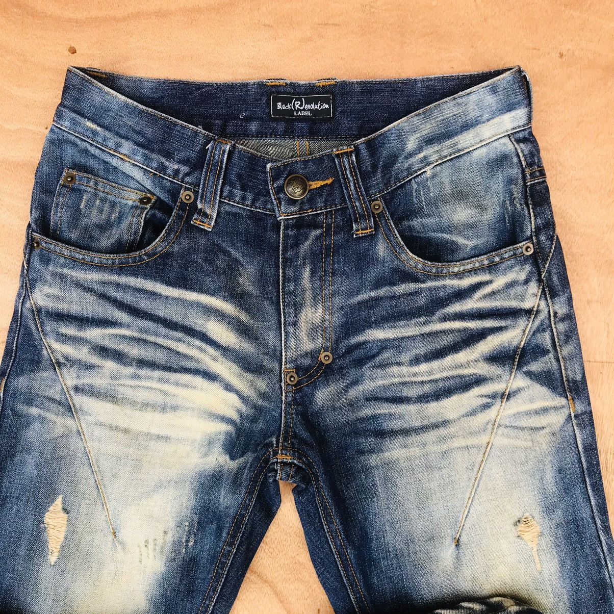 Japanese Brand Black(R)evolution numbernine style distressed herringbone Size US 29 - 7 Thumbnail
