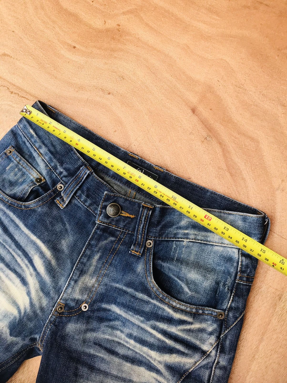 Japanese Brand Black(R)evolution numbernine style distressed herringbone Size US 29 - 14 Thumbnail