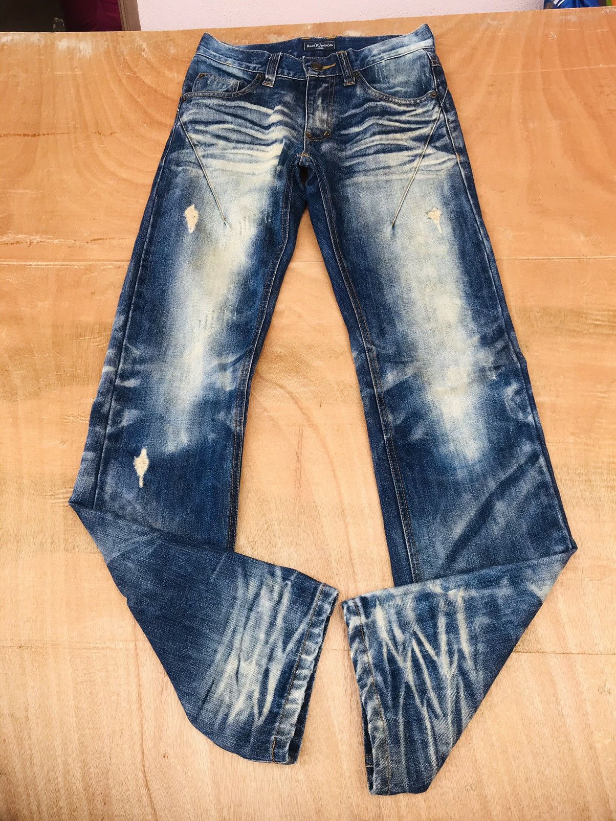 Japanese Brand Black(R)evolution numbernine style distressed herringbone Size US 29 - 4 Thumbnail