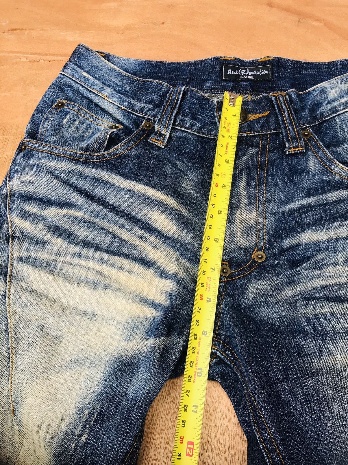 Japanese Brand Black(R)evolution numbernine style distressed herringbone Size US 29 - 15 Thumbnail