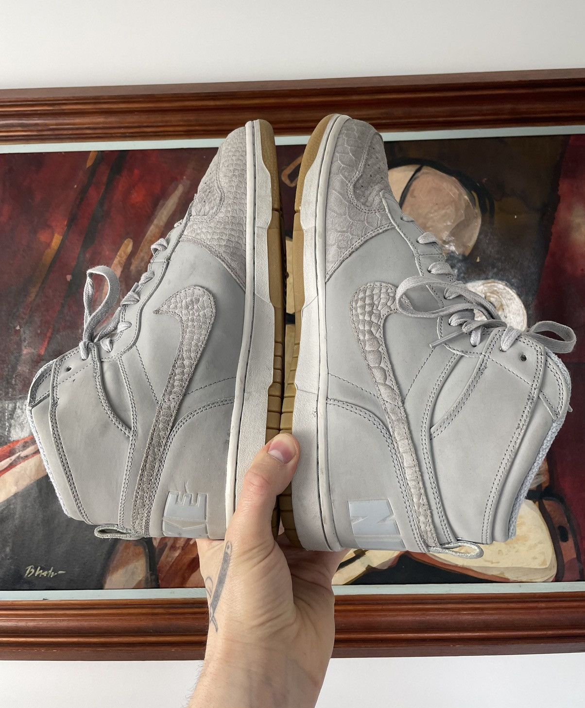 Nike Nike Big Dunk Logo Grey Sneakers Rare 2016 Hype Suede Kicks Size US 10.5 / EU 43-44 - 3 Thumbnail