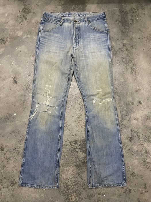 Wrangler VINTAGE WRANGLER FLARED DENIM DISTRESSED | Grailed