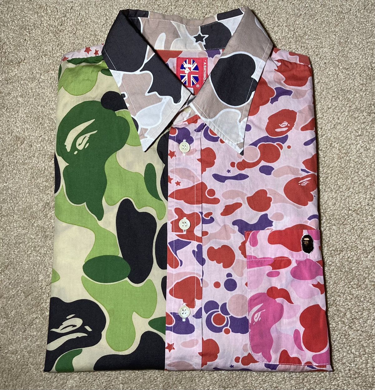 Bape 2002 Bape Multi Camo Psyche Button Up Patchwork Vintage 90s Size US M / EU 48-50 / 2 - 1 Thumbnail