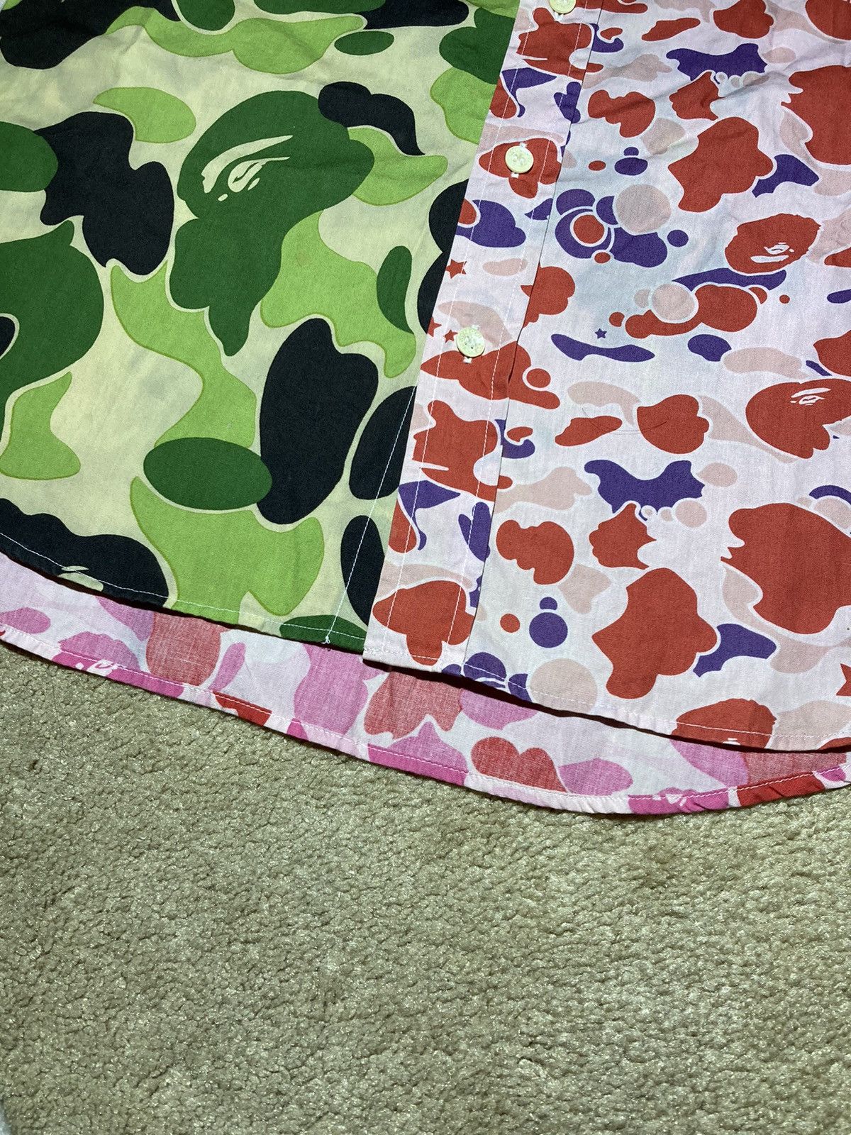 Bape 2002 Bape Multi Camo Psyche Button Up Patchwork Vintage 90s Size US M / EU 48-50 / 2 - 3 Thumbnail