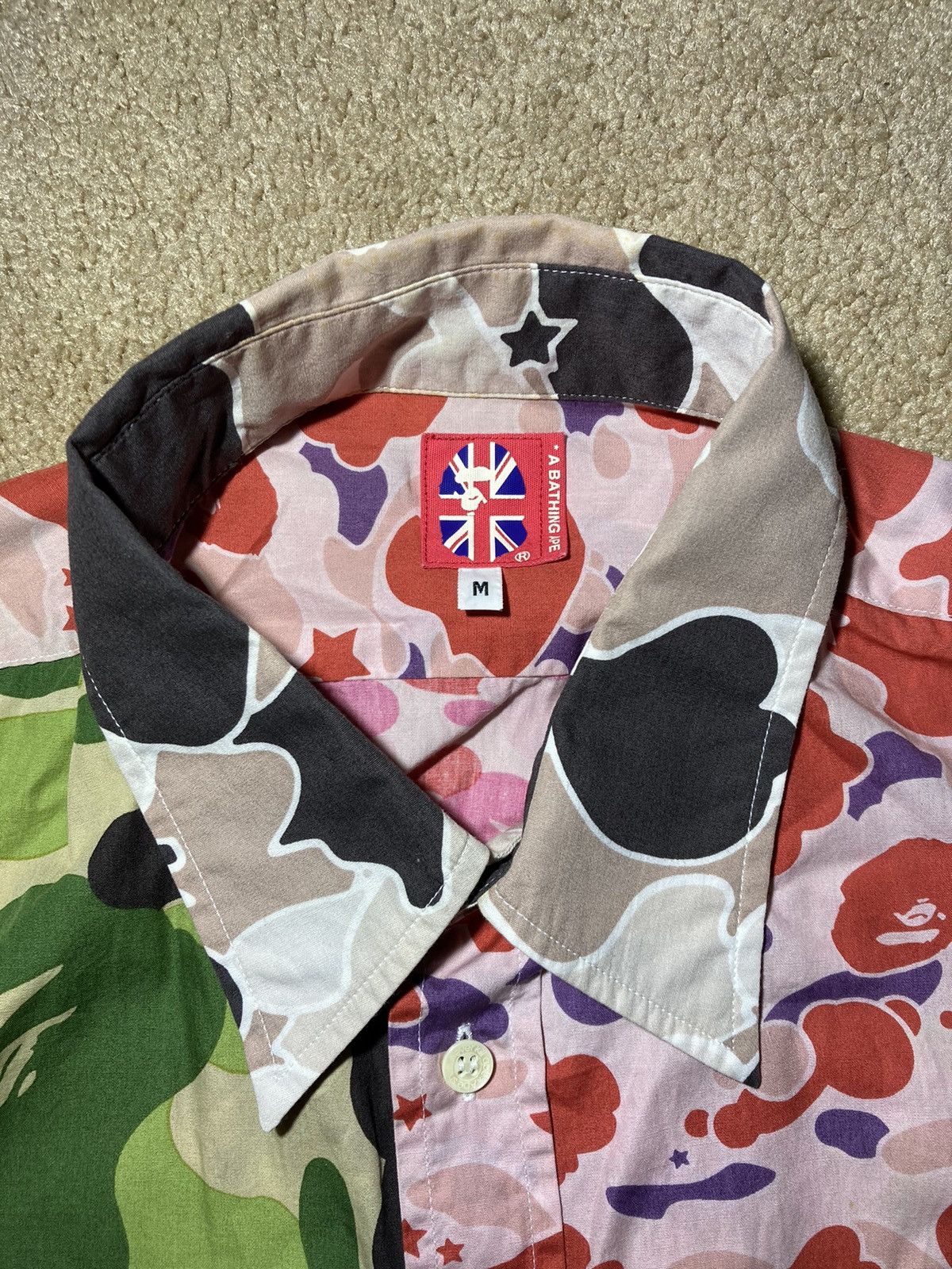 Bape 2002 Bape Multi Camo Psyche Button Up Patchwork Vintage 90s Size US M / EU 48-50 / 2 - 5 Thumbnail