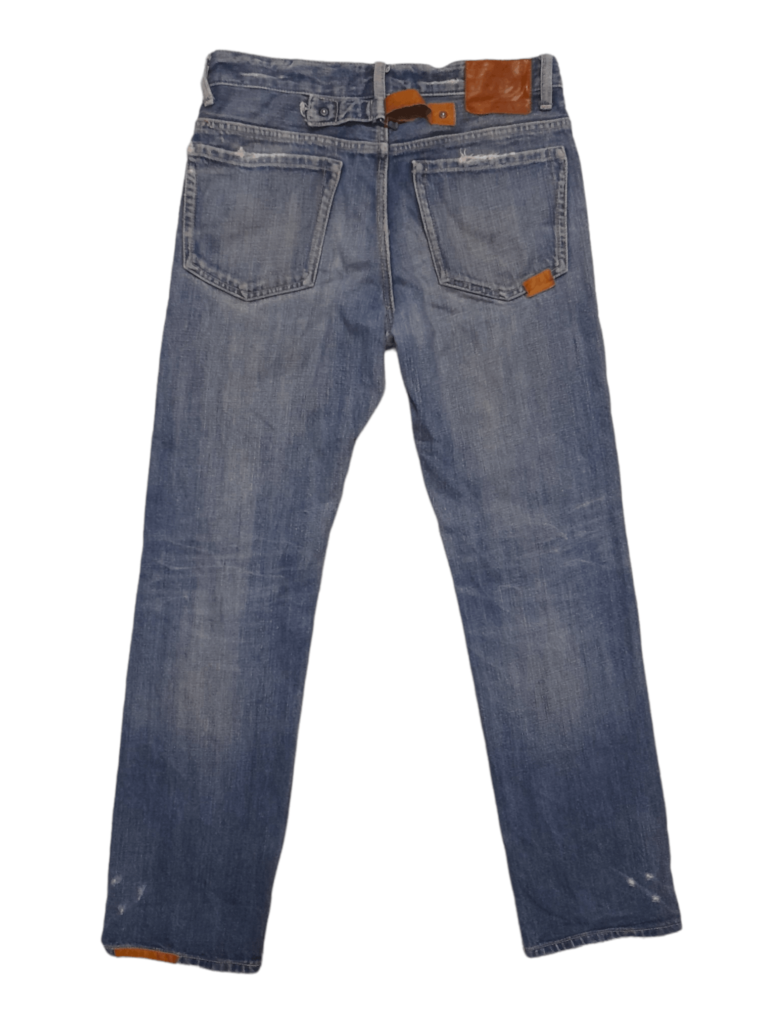 Journal Standard Journal Standard Japan Leather Distressed Denim (D957) w29 Size US 29 - 1 Thumbnail