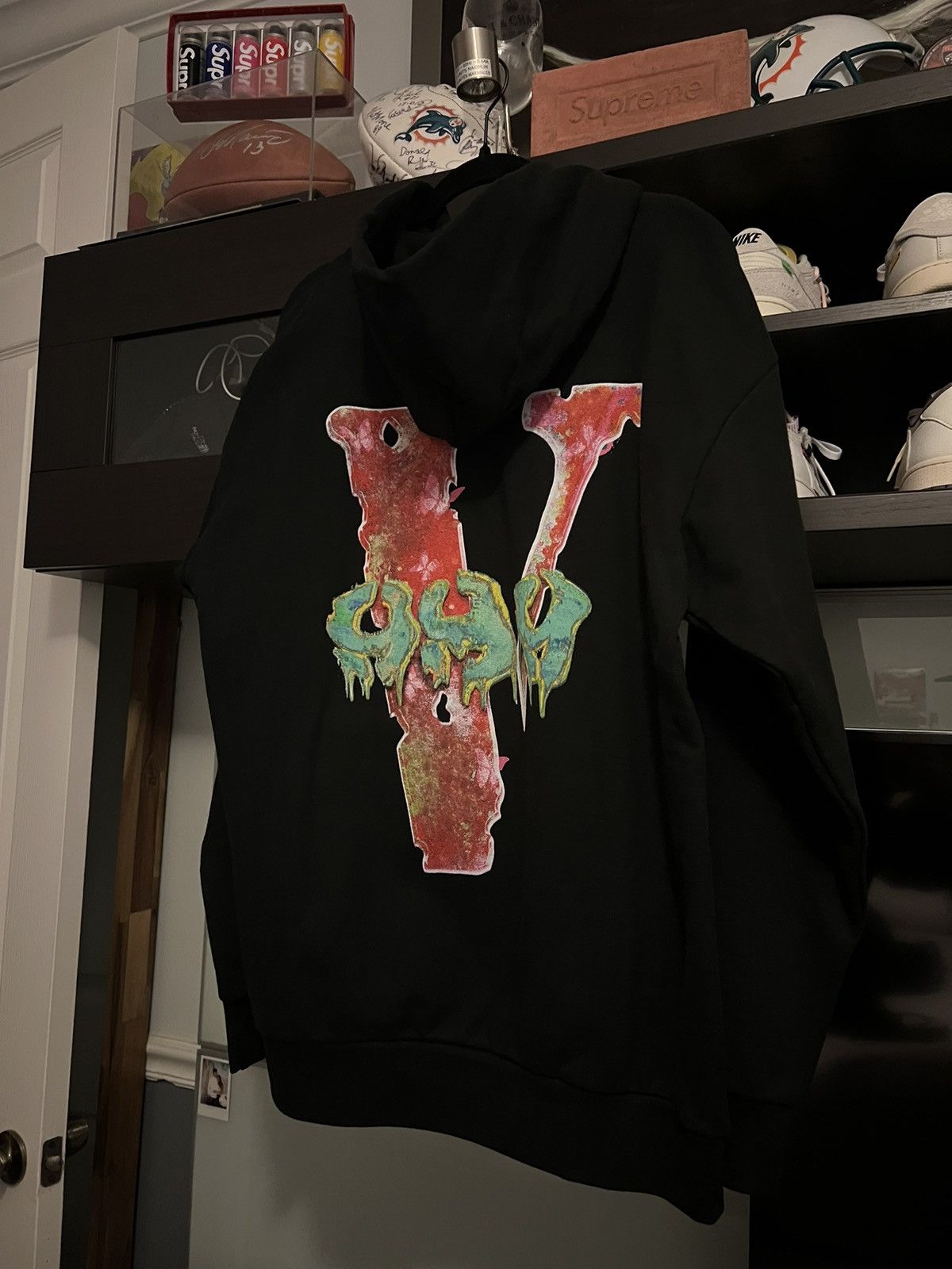 image of 999 X Vlone 999 Hoodie in Black, Men's (Size XL)