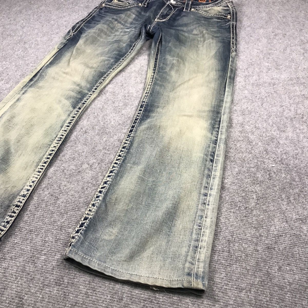Rock Revival FLARED💥ROCK REVIVAL BLUE FADED DENIM PANTS Size 32" / US 10 / IT 46 - 7 Thumbnail