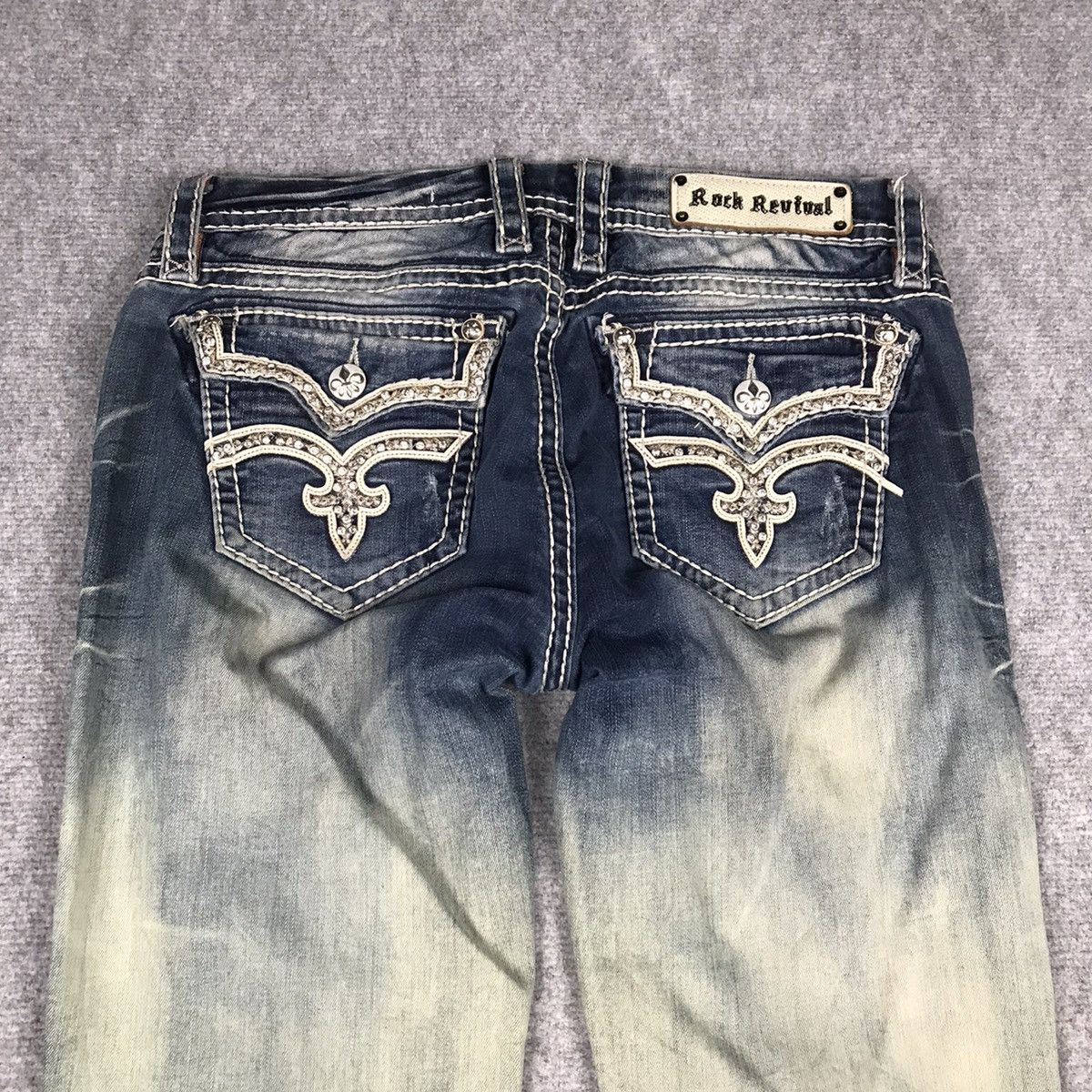 Rock Revival FLARED💥ROCK REVIVAL BLUE FADED DENIM PANTS Size 32" / US 10 / IT 46 - 9 Thumbnail