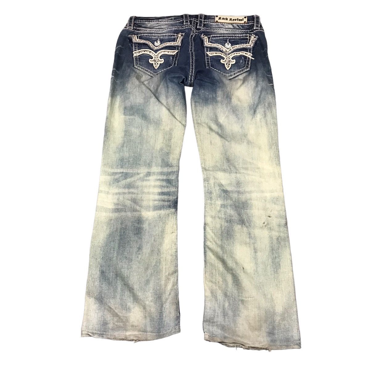 Rock Revival FLARED💥ROCK REVIVAL BLUE FADED DENIM PANTS Size 32" / US 10 / IT 46 - 1 Thumbnail