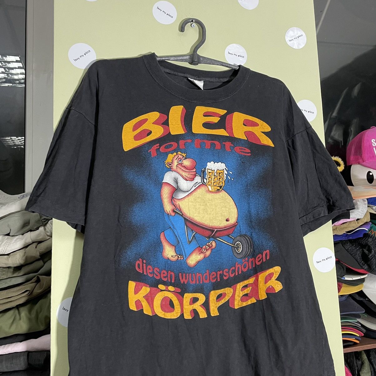 Vintage Vintage 90s Sun Faded Graphic Beer Tee Oversized Grunge L Size US L / EU 52-54 / 3 - 5 Thumbnail