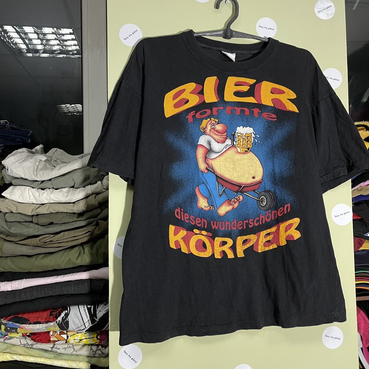 Vintage Vintage 90s Sun Faded Graphic Beer Tee Oversized Grunge L Size US L / EU 52-54 / 3 - 4 Thumbnail