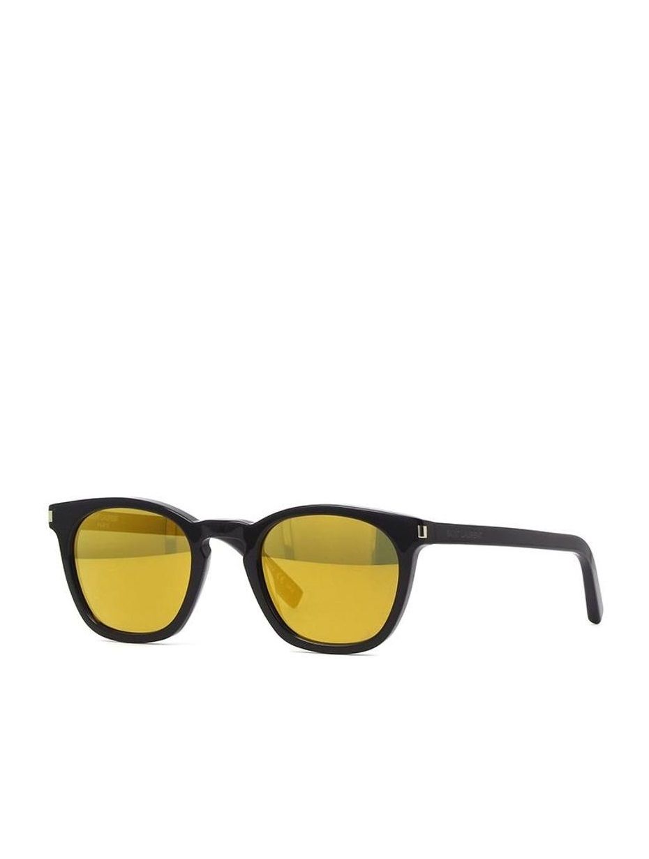 Pre-owned Saint Laurent Classic Sl28 Sunglasses - Black & Gold In Black Gold