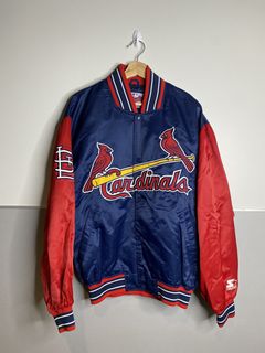 Vtg 80s 90s St Louis Cardinals MLB Baseball USA Starter Satin Bomber Jacket  L