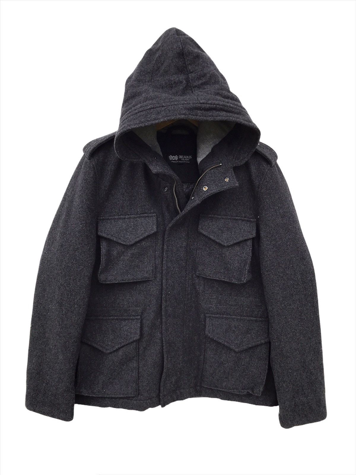 Beams Plus Beams Hoodie Wool 4 Pocket Heavy Jacket Size US S / EU 44-46 / 1 - 1 Thumbnail