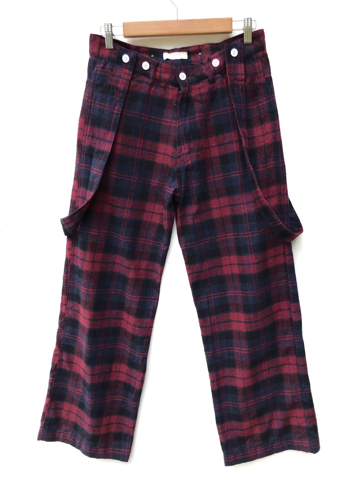 Japanese Brand Japanese Brand BROWNY JAPAN Suspenders Red Checked Pants Size US 29 - 1 Thumbnail
