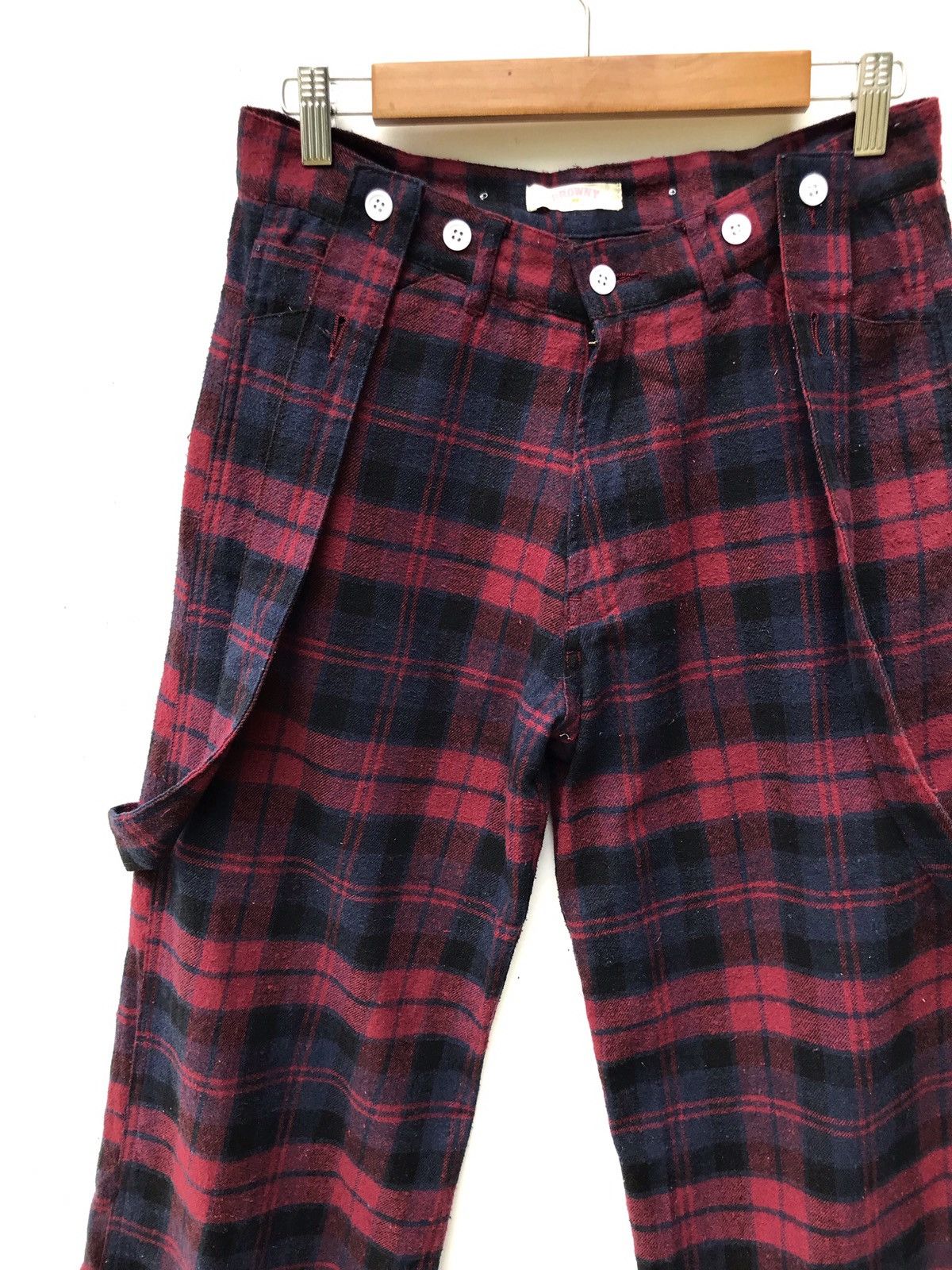 Japanese Brand Japanese Brand BROWNY JAPAN Suspenders Red Checked Pants Size US 29 - 3 Thumbnail