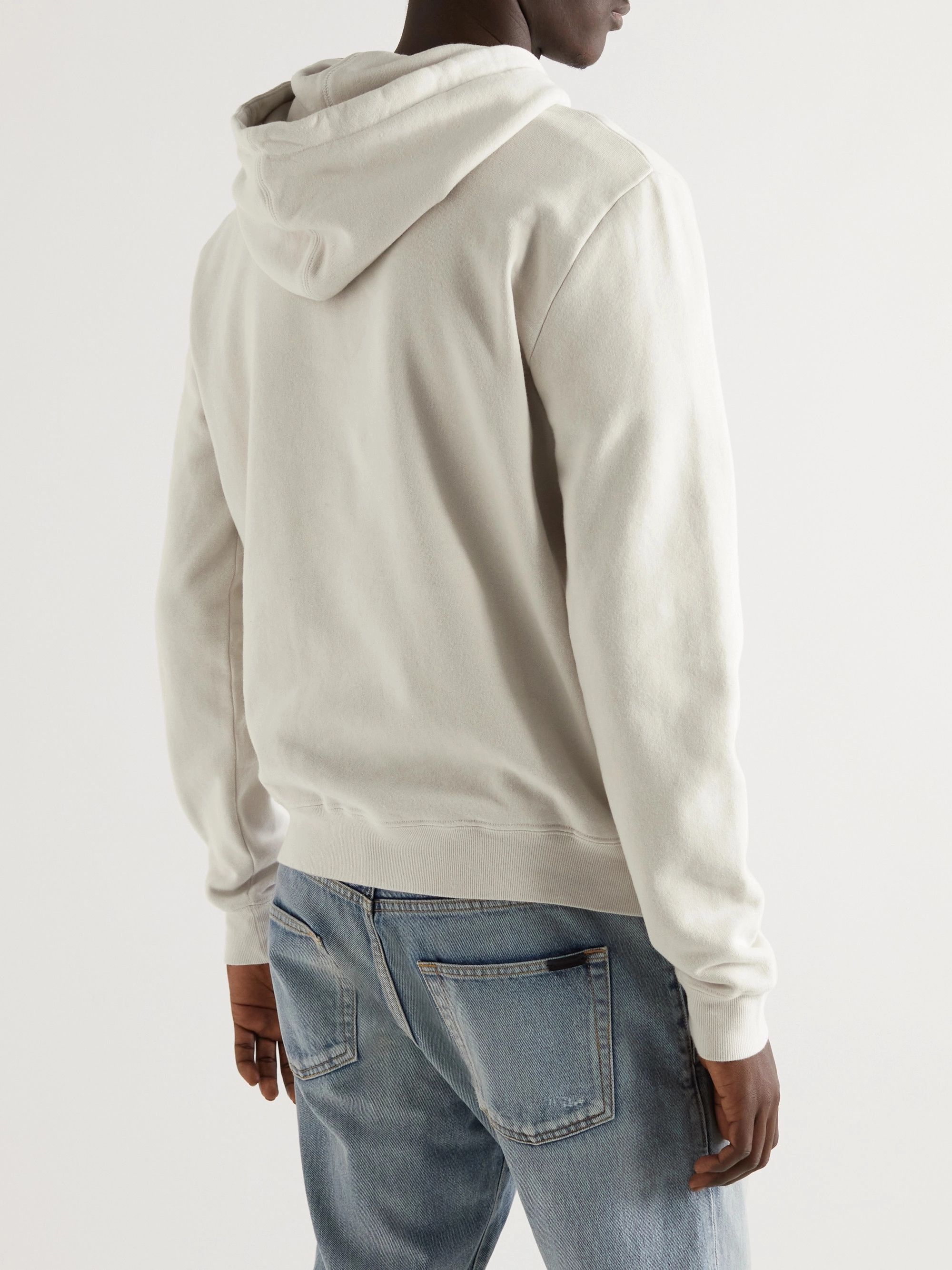 Saint Laurent Paris Saint Laurent Optical Illusion Hoodie -- Ecru Cotton Size US M / EU 48-50 / 2 - 18 Thumbnail