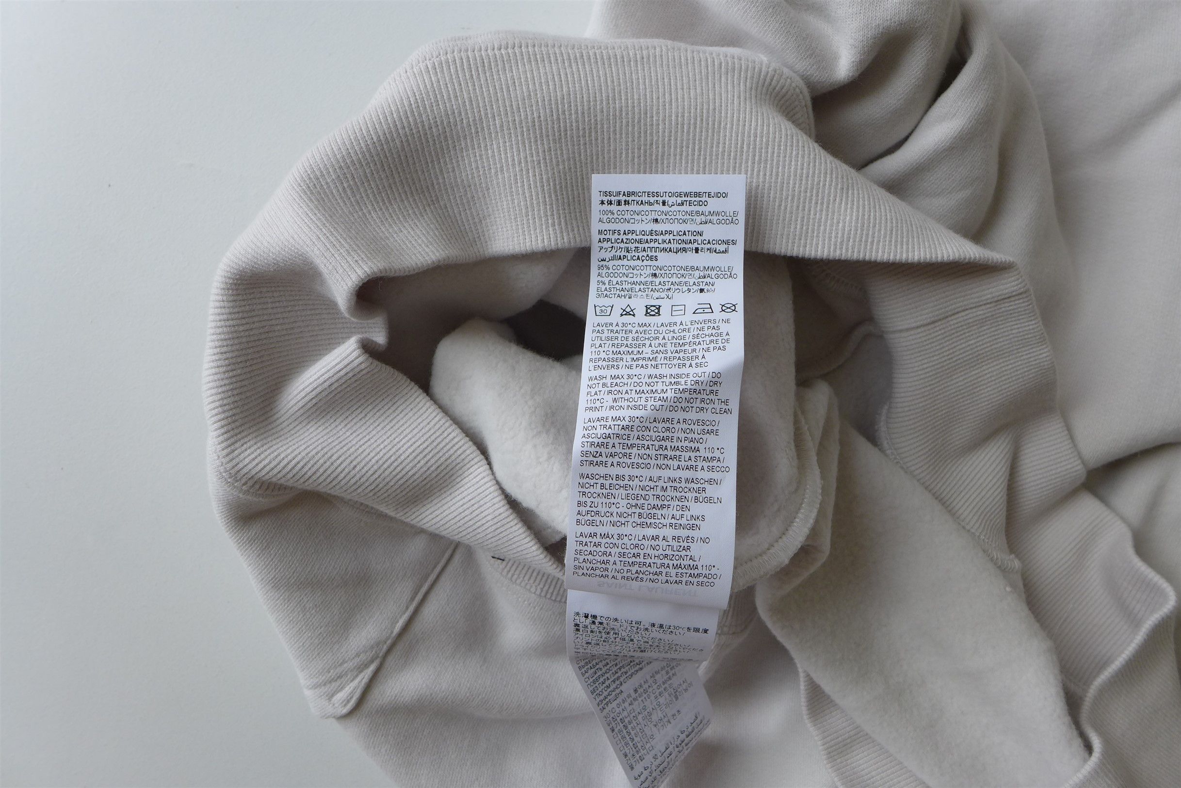 Saint Laurent Paris Saint Laurent Optical Illusion Hoodie -- Ecru Cotton Size US M / EU 48-50 / 2 - 16 Thumbnail