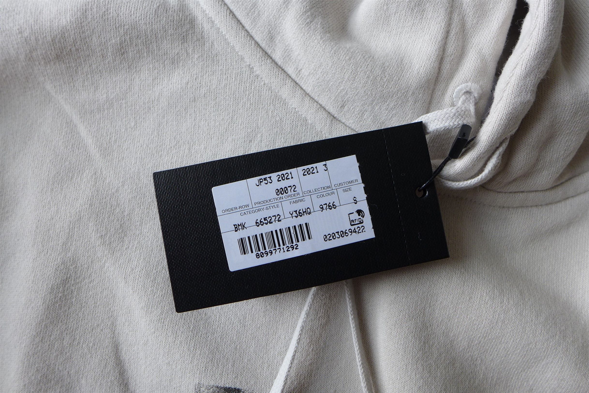 Saint Laurent Paris Saint Laurent Optical Illusion Hoodie -- Ecru Cotton Size US S / EU 44-46 / 1 - 14 Thumbnail