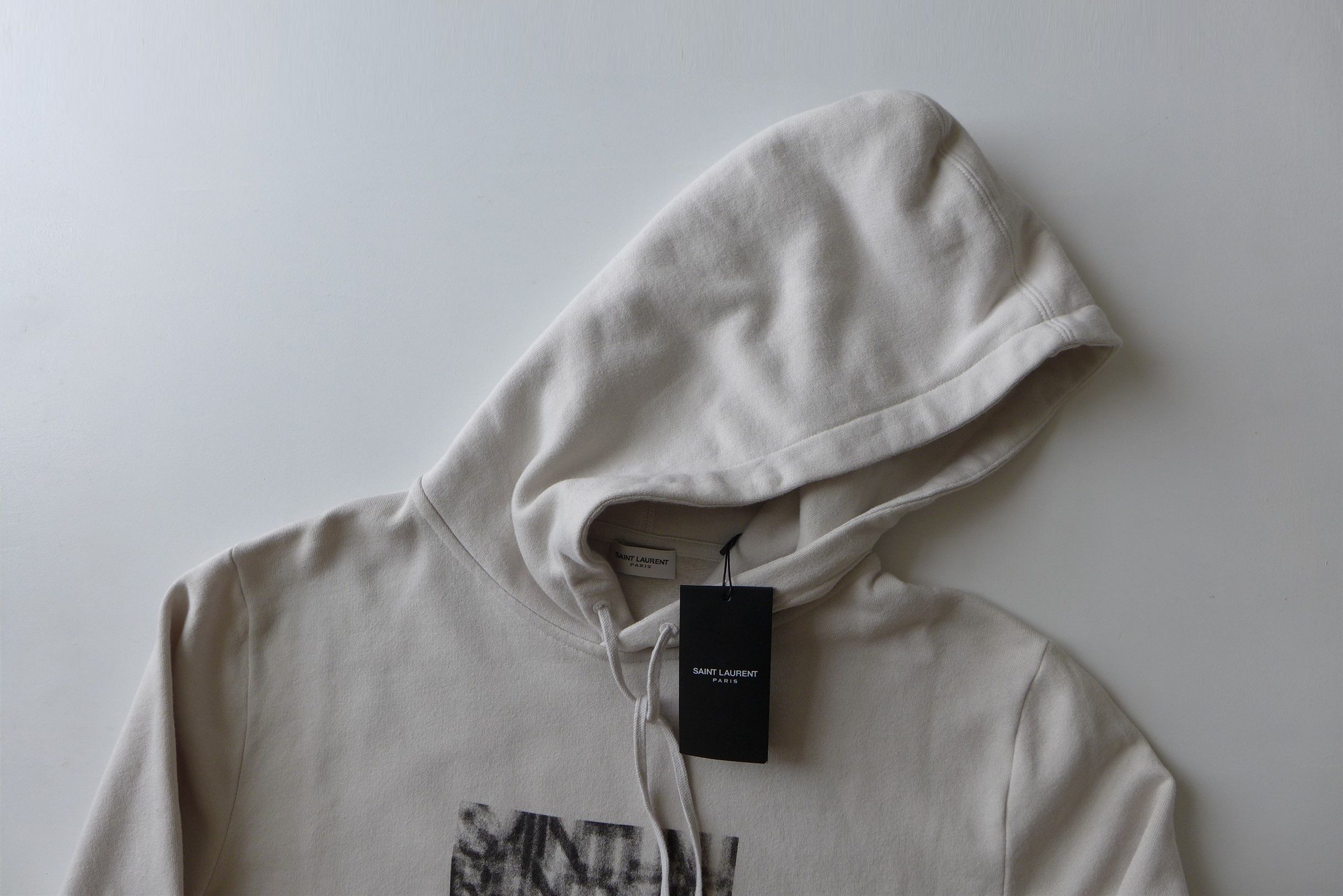Saint Laurent Paris Saint Laurent Optical Illusion Hoodie -- Ecru Cotton Size US S / EU 44-46 / 1 - 8 Thumbnail