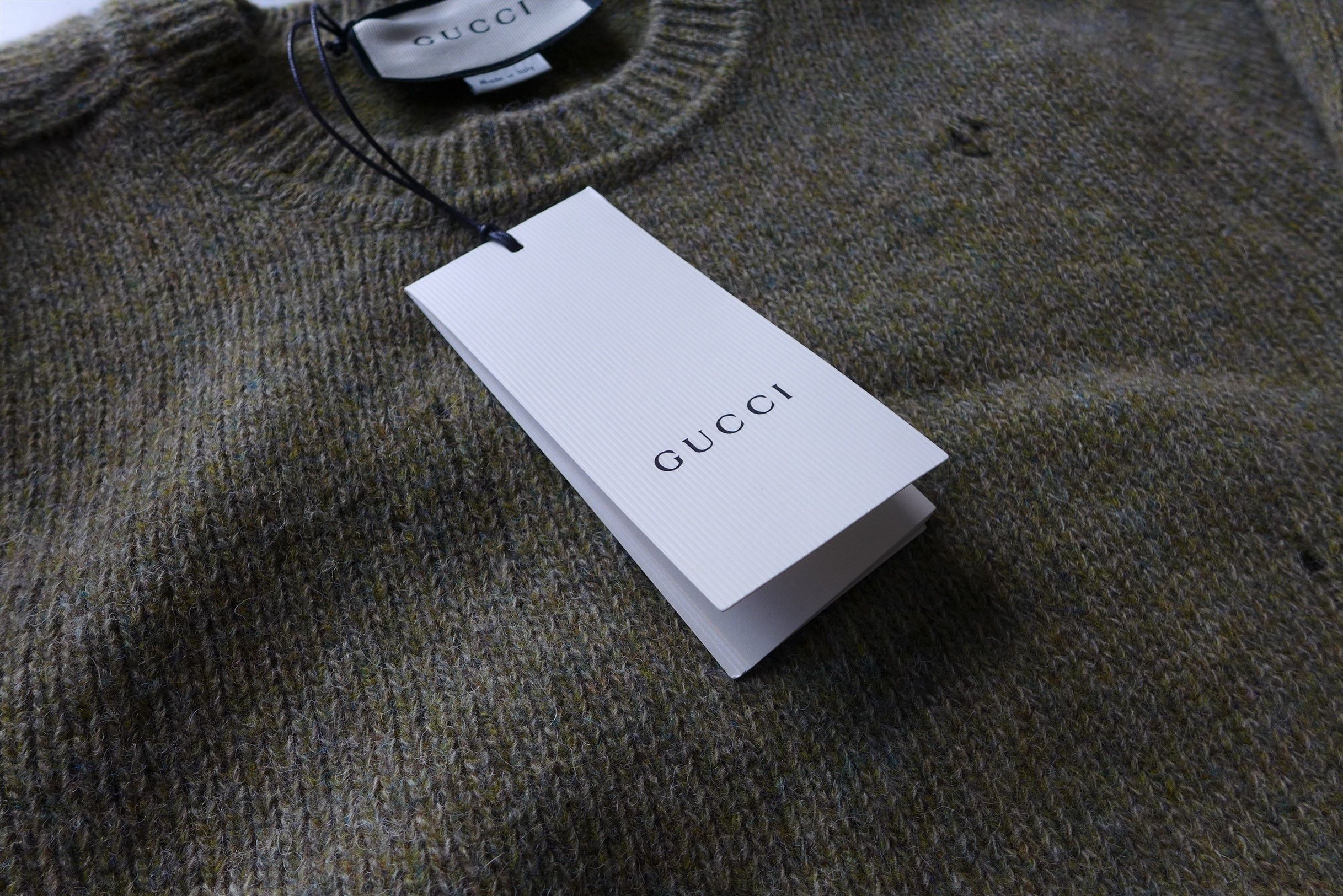Gucci Gucci Distressed Sweater -- Green Shetland Wool Size US S / EU 44-46 / 1 - 13 Thumbnail
