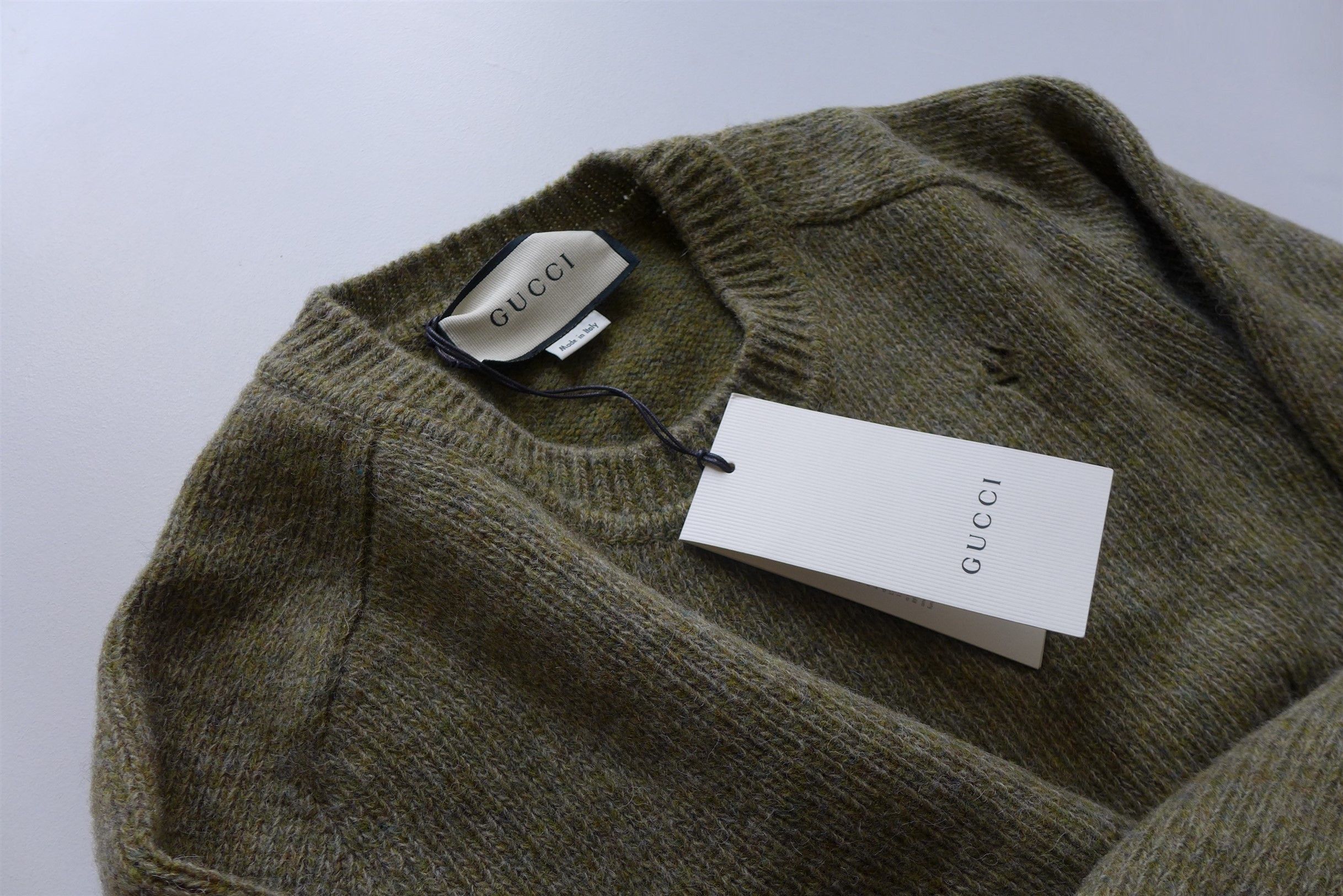 Gucci Gucci Distressed Sweater -- Green Shetland Wool Size US S / EU 44-46 / 1 - 10 Thumbnail