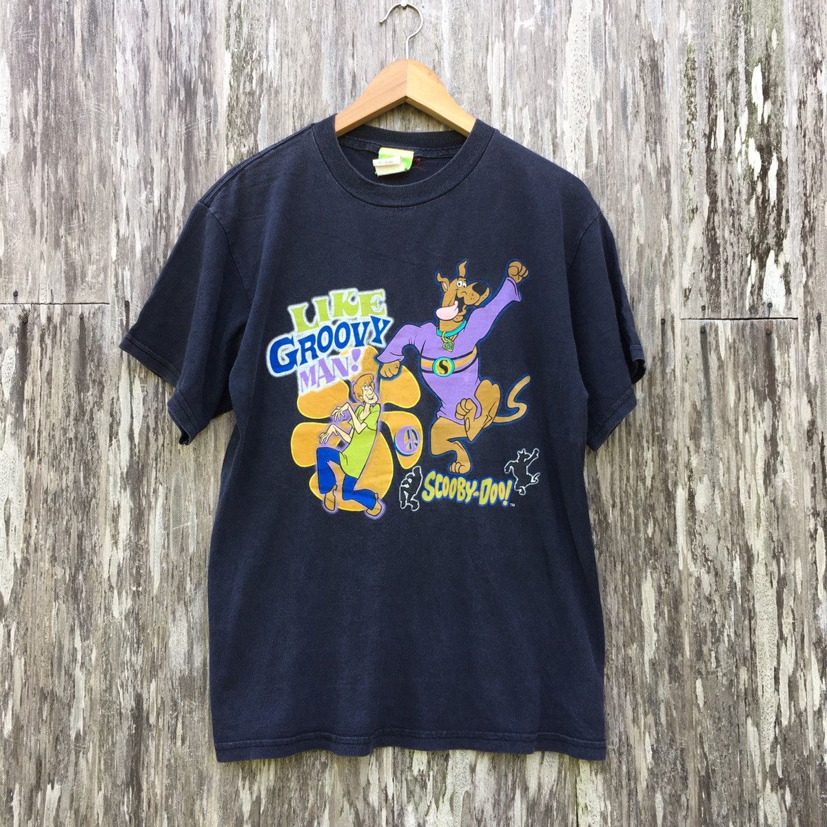 image of Faded Scooby-Doo Cartoon Network T-Shirt in Black, Men's (Size Medium)