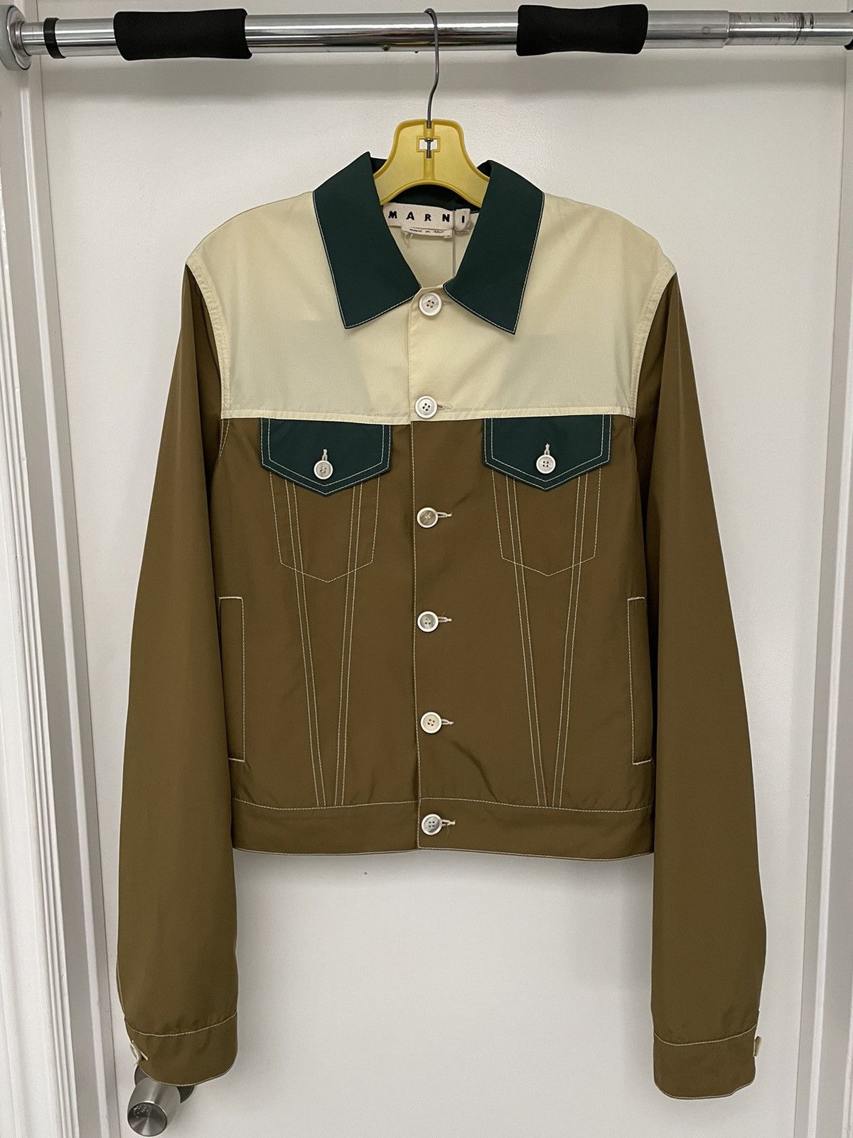 Marni Color Block Paneled Nylon Trucker Jacket