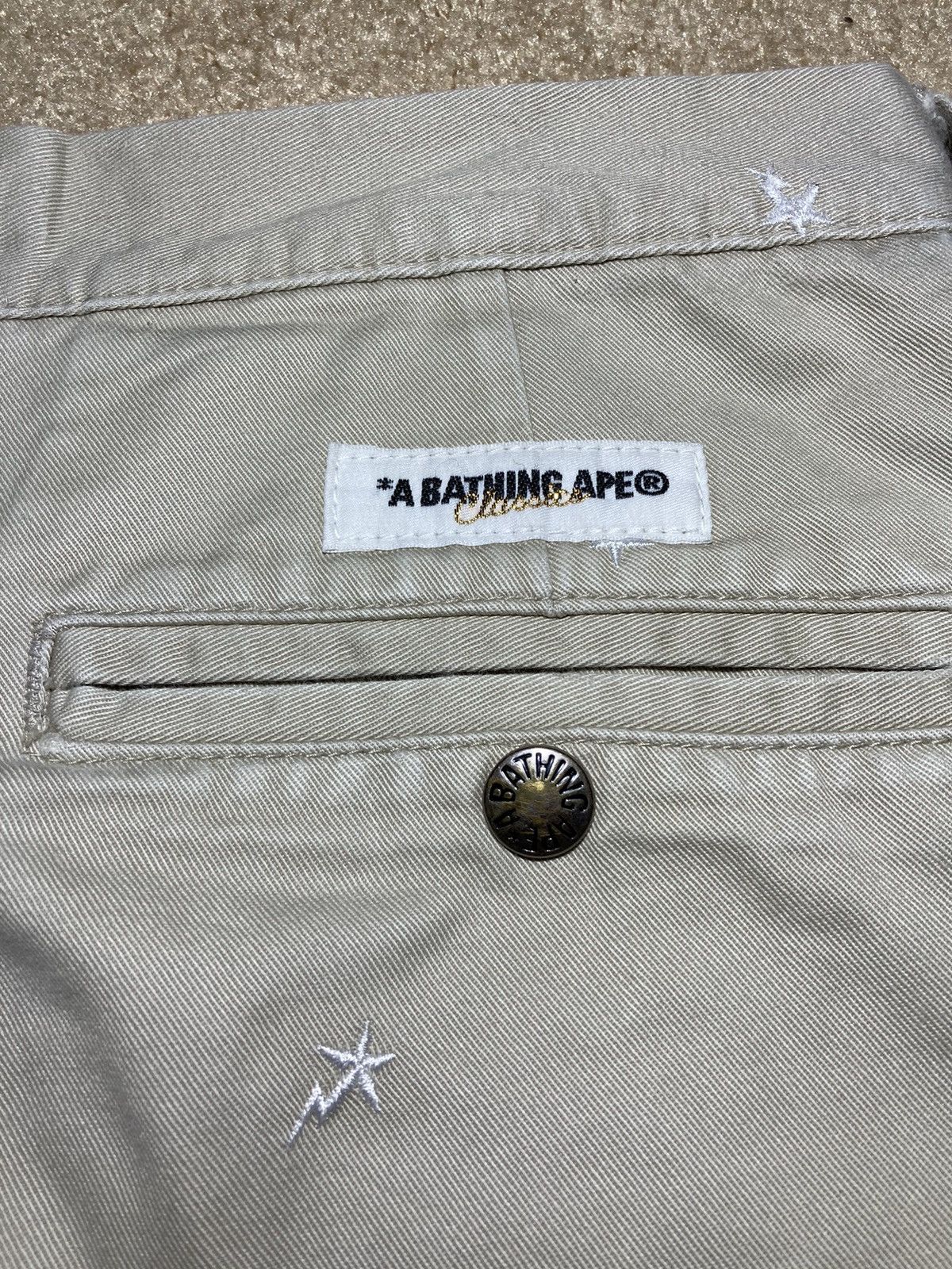 Bape 2011 Bape Sta All Over Embroidered Khaki Pants Tan Print OG Size US 32 / EU 48 - 8 Thumbnail