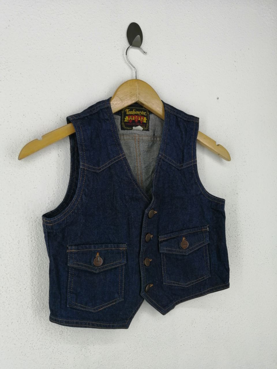 Japanese Brand × Sawyer of Napa × Vintage RARE! TOM SAWYER DENIM VEST FOR COLLECTION Size US XXS / EU 40 - 2 Thumbnail