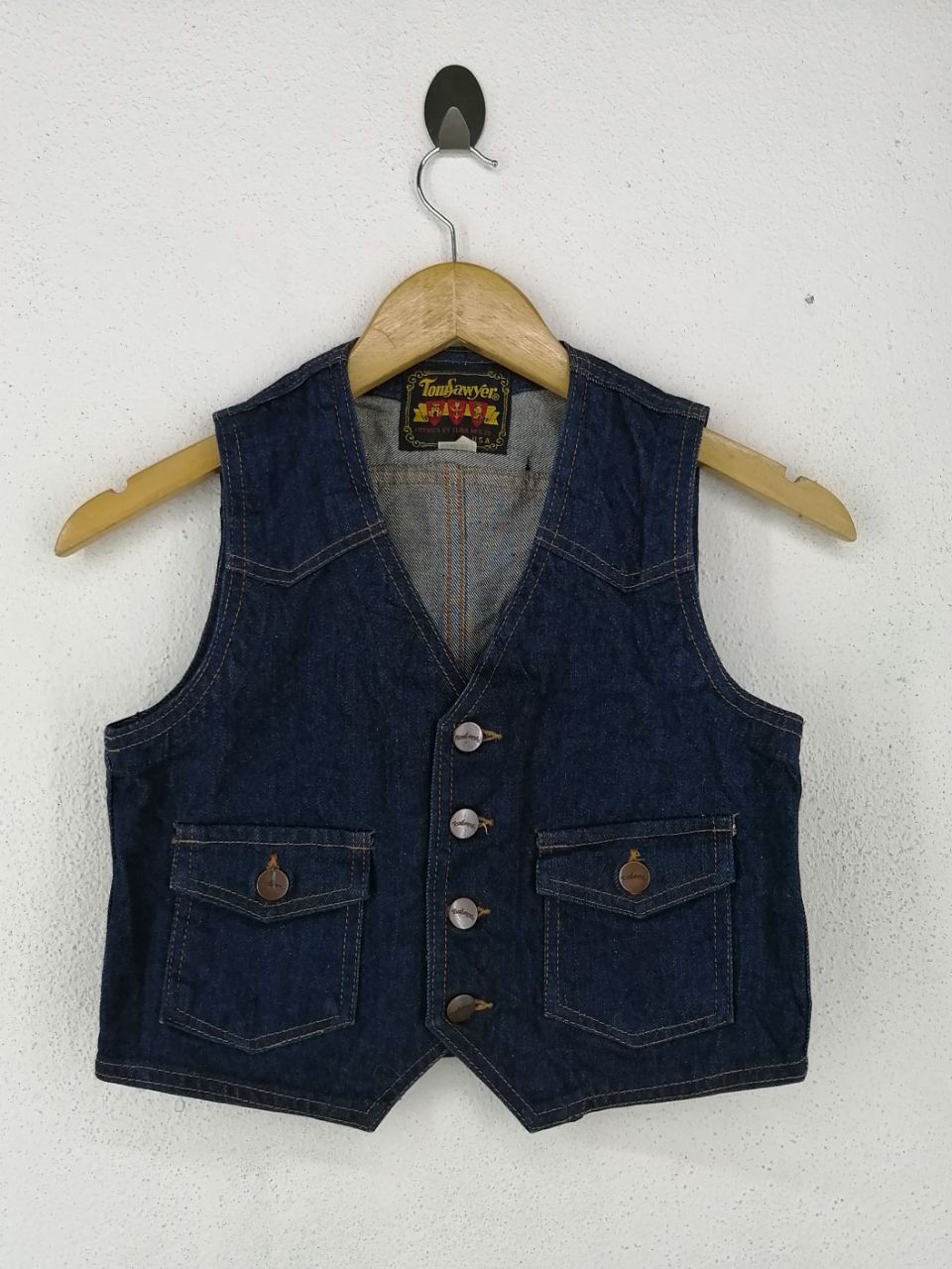 Japanese Brand × Sawyer of Napa × Vintage RARE! TOM SAWYER DENIM VEST FOR COLLECTION Size US XXS / EU 40 - 1 Thumbnail