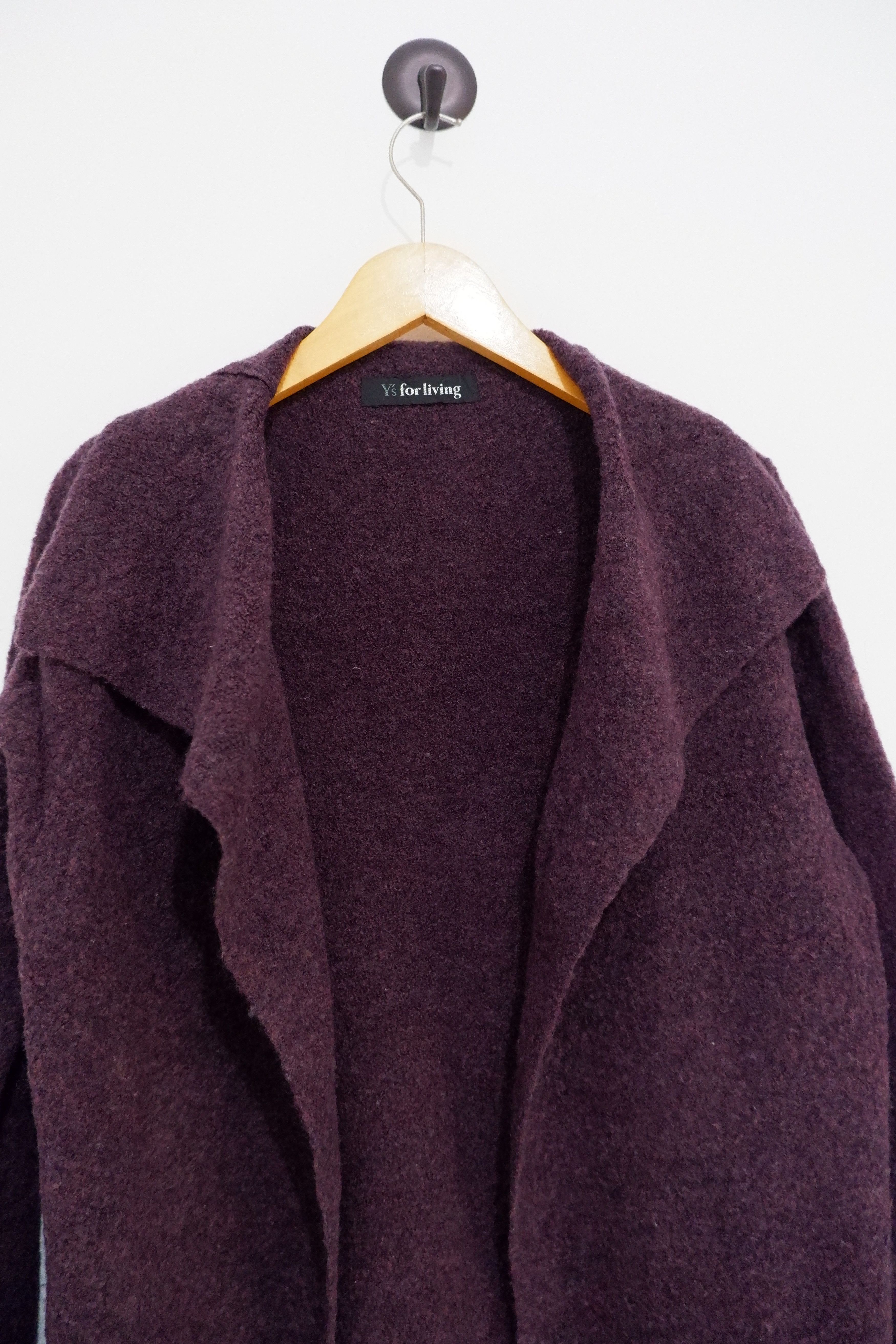Yohji Yamamoto Y's For Living Wool Robe Coat Knit Size L / US 10 / IT 46 - 2 Thumbnail