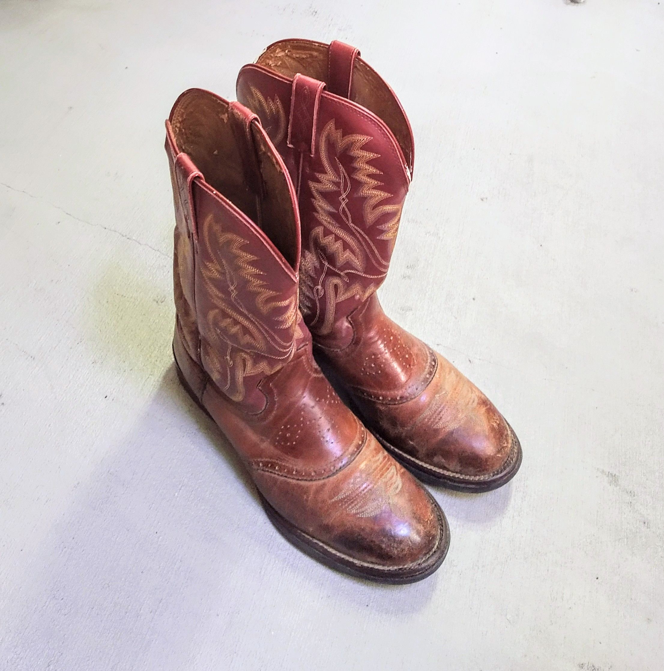 Justin × Vintage Vintage Justin Cowboy Boots Brown Size 9 D Leather Western Size US 9 / EU 42 - 2 Thumbnail