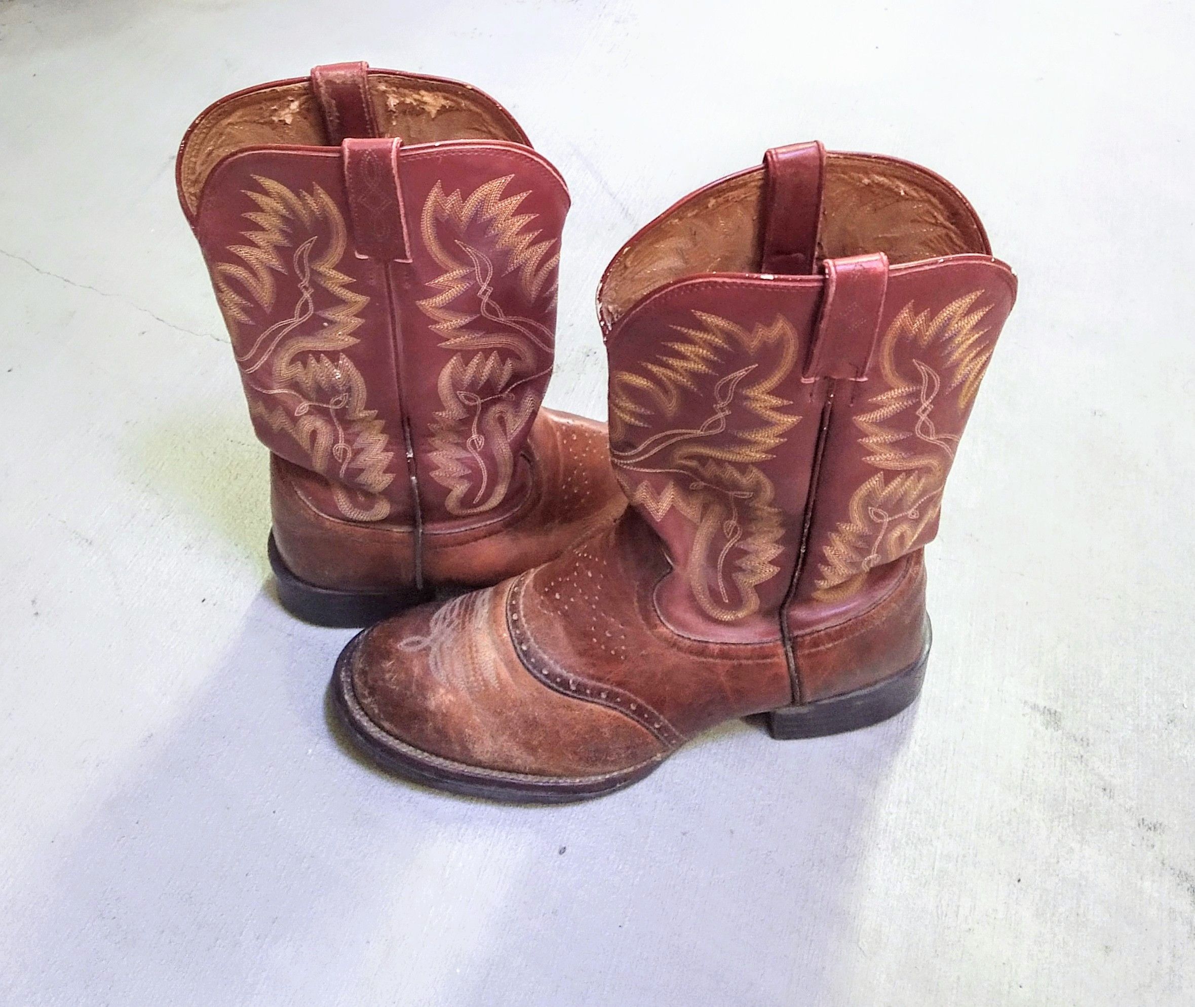 Justin × Vintage Vintage Justin Cowboy Boots Brown Size 9 D Leather Western Size US 9 / EU 42 - 1 Thumbnail