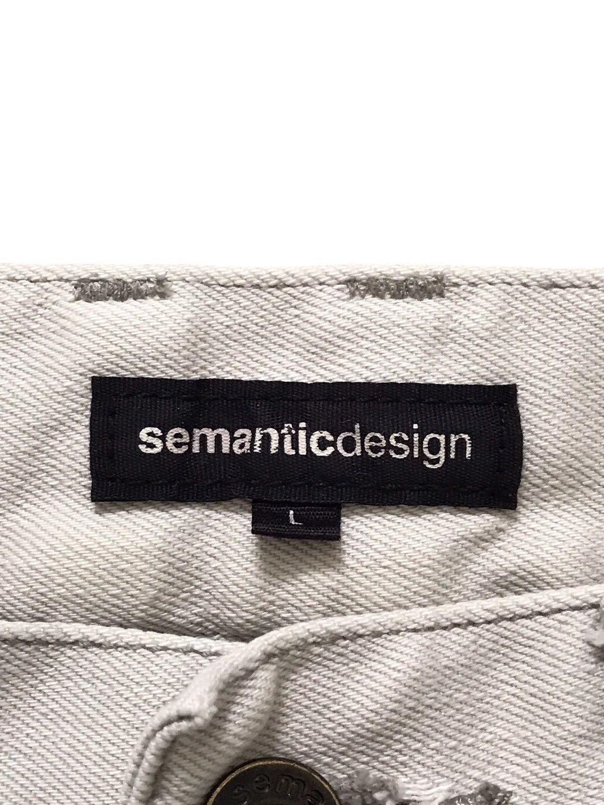 Japanese Brand SEMANTIC DESIGN JAPAN Chiffon White Whiskers Denim Jeans Size US 31 - 10 Thumbnail