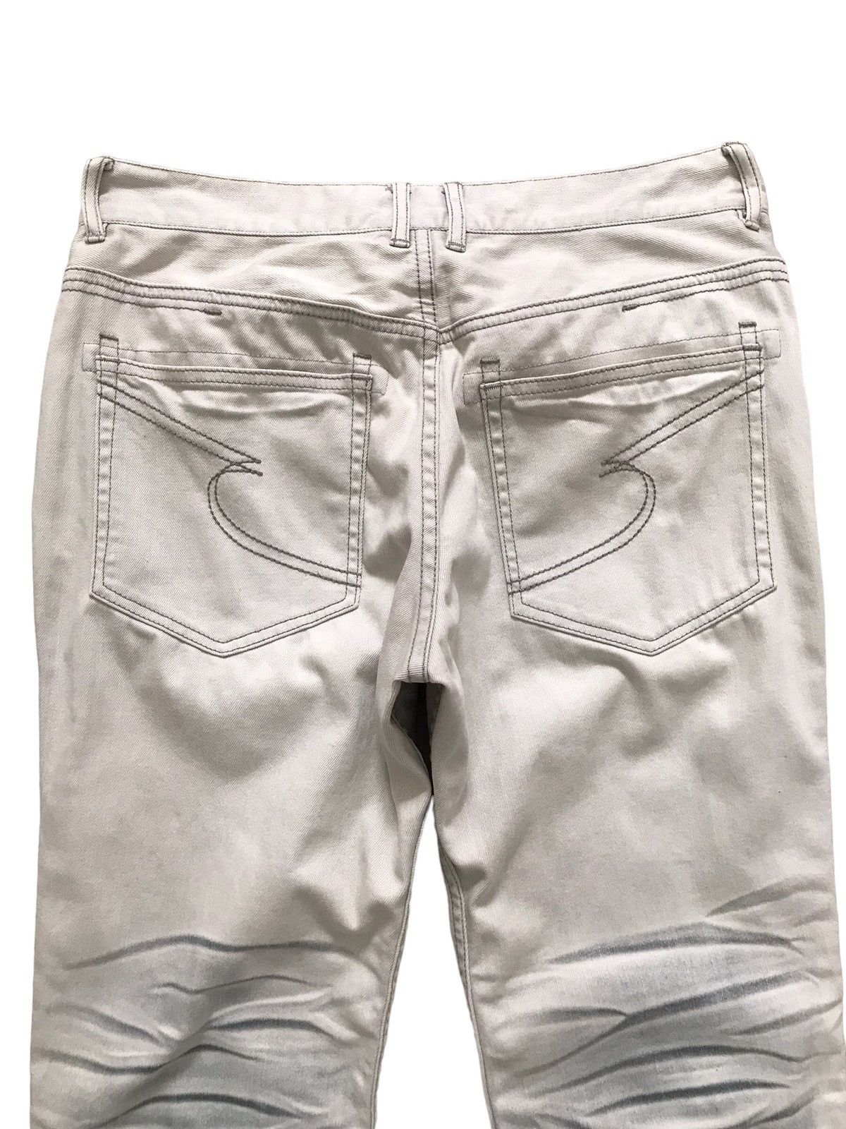 Japanese Brand SEMANTIC DESIGN JAPAN Chiffon White Whiskers Denim Jeans Size US 31 - 7 Thumbnail